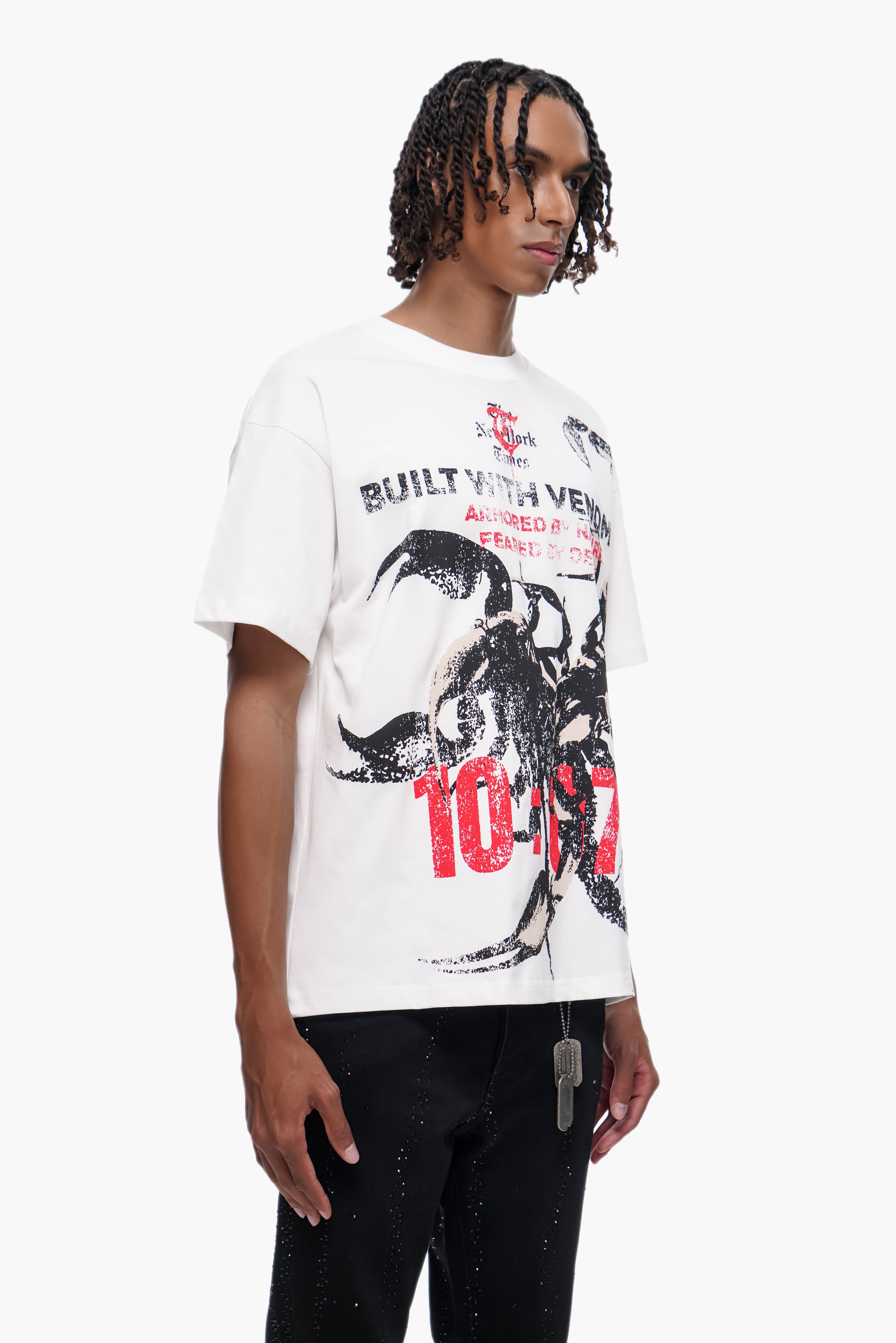"BUILT IN VENOM" White Tee