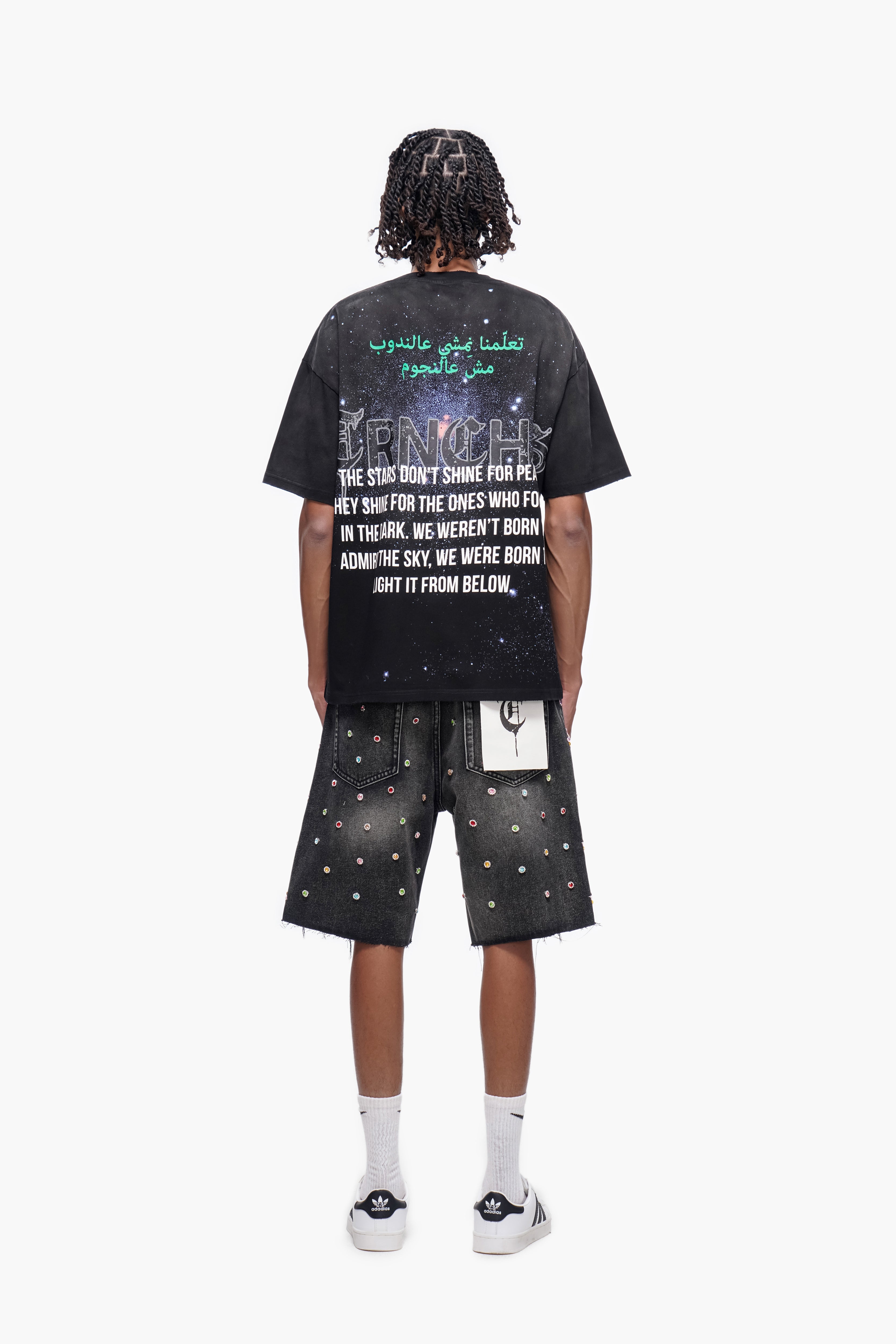 "LIGHT FROM BELOW" Black tee