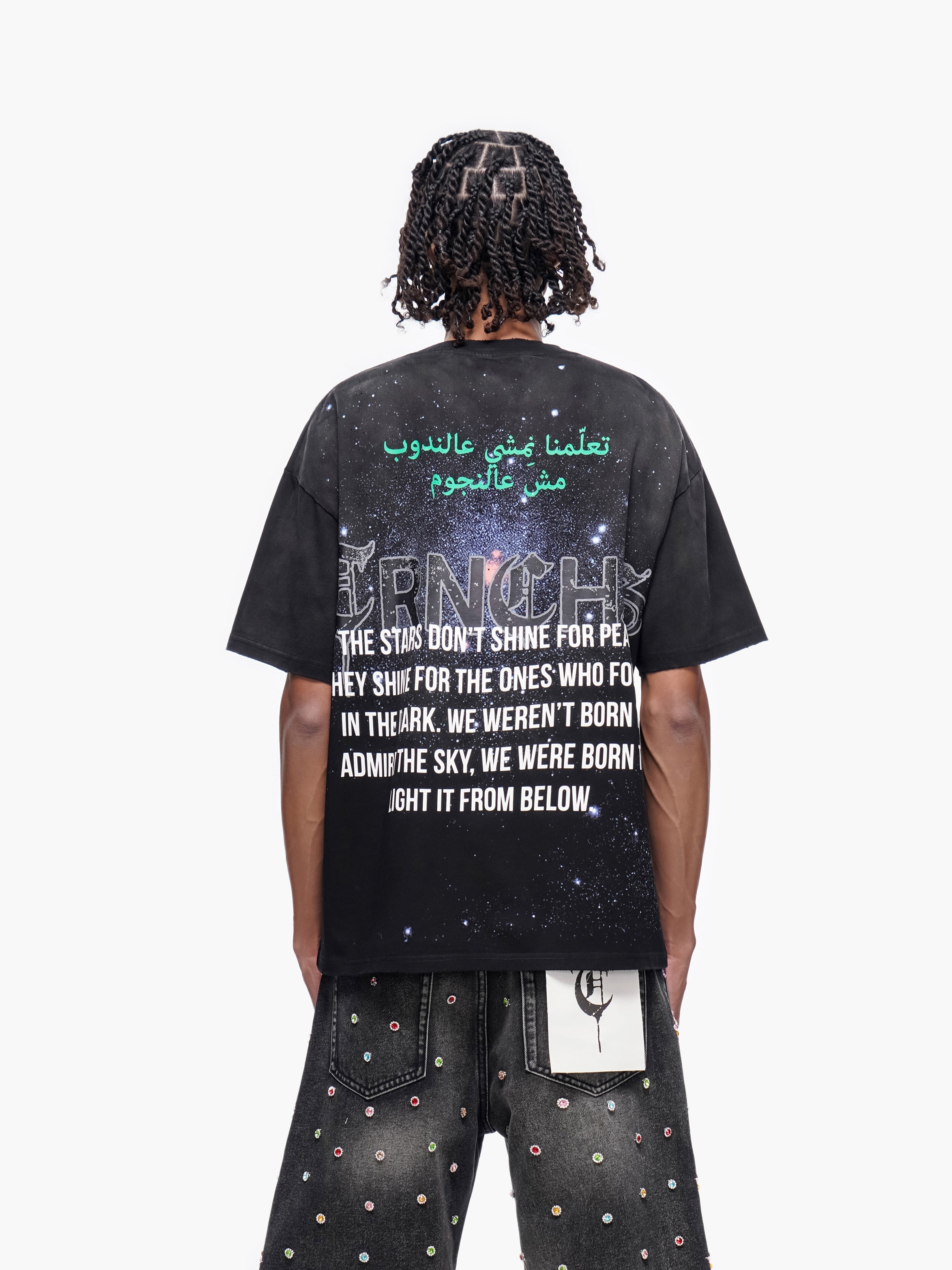 "LIGHT FROM BELOW" Black tee