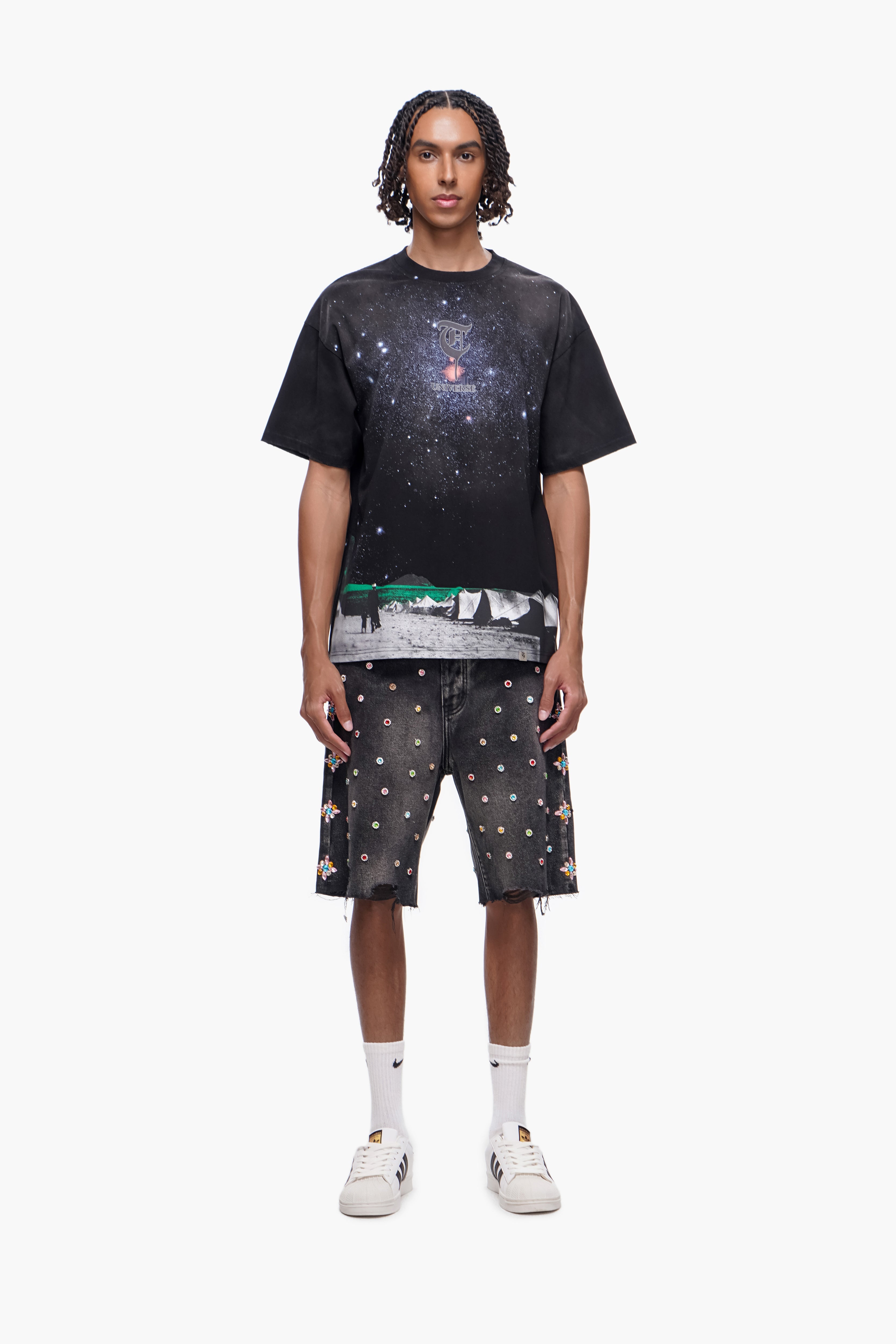 "LIGHT FROM BELOW" Black tee