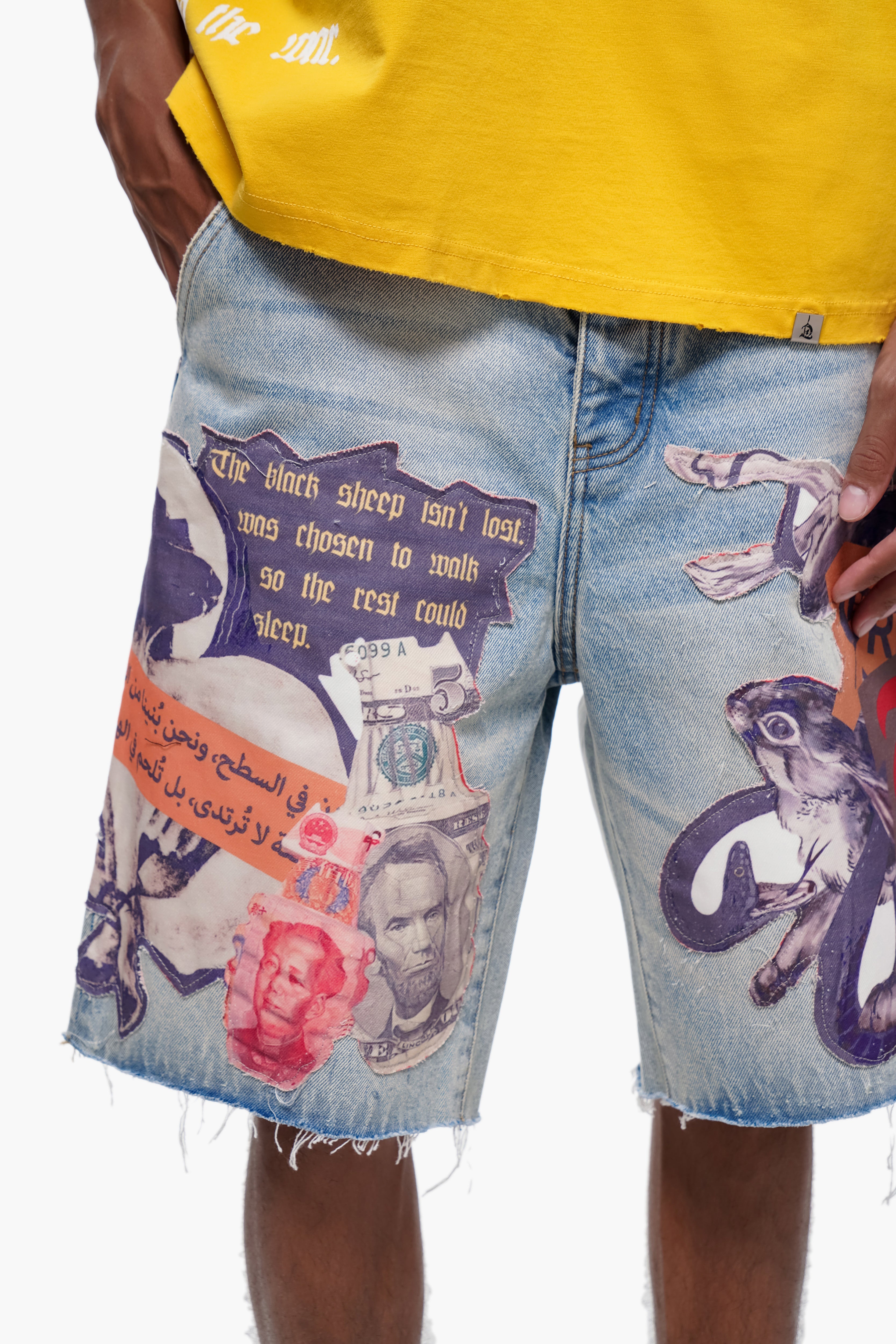 COLLAGE - Light Blue Wash Denim Shorts