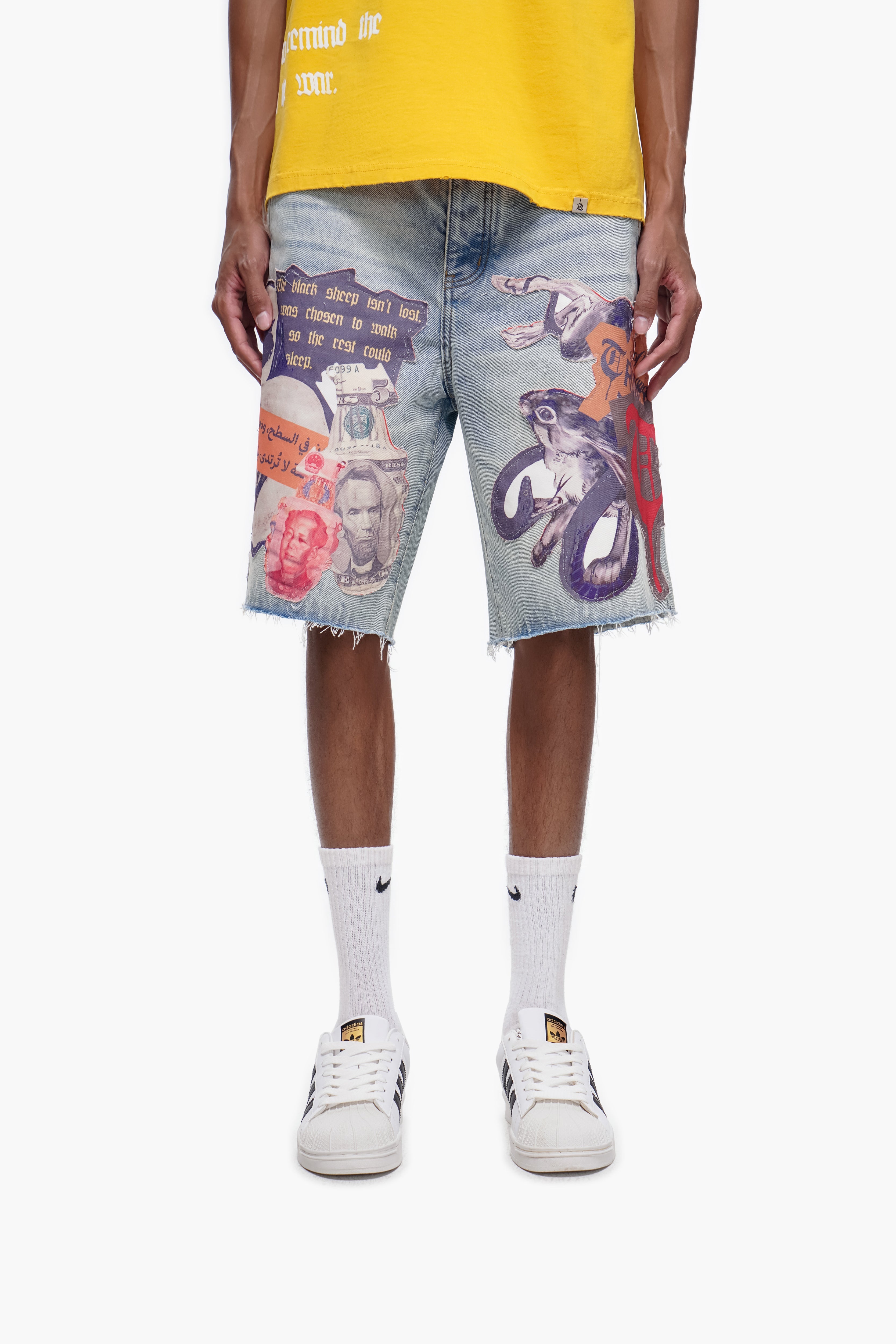 COLLAGE - Light Blue Wash Denim Shorts