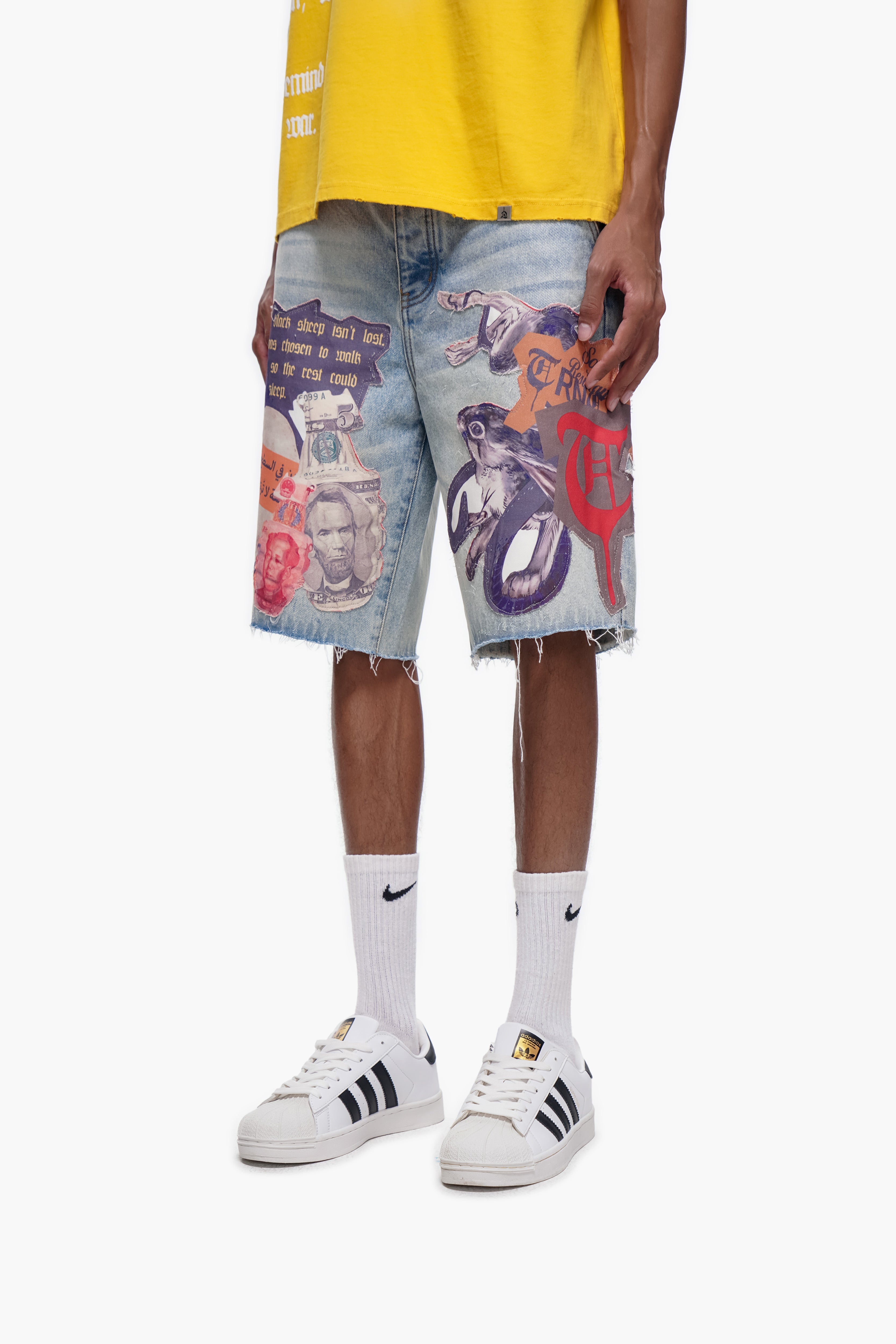 COLLAGE - Light Blue Wash Denim Shorts