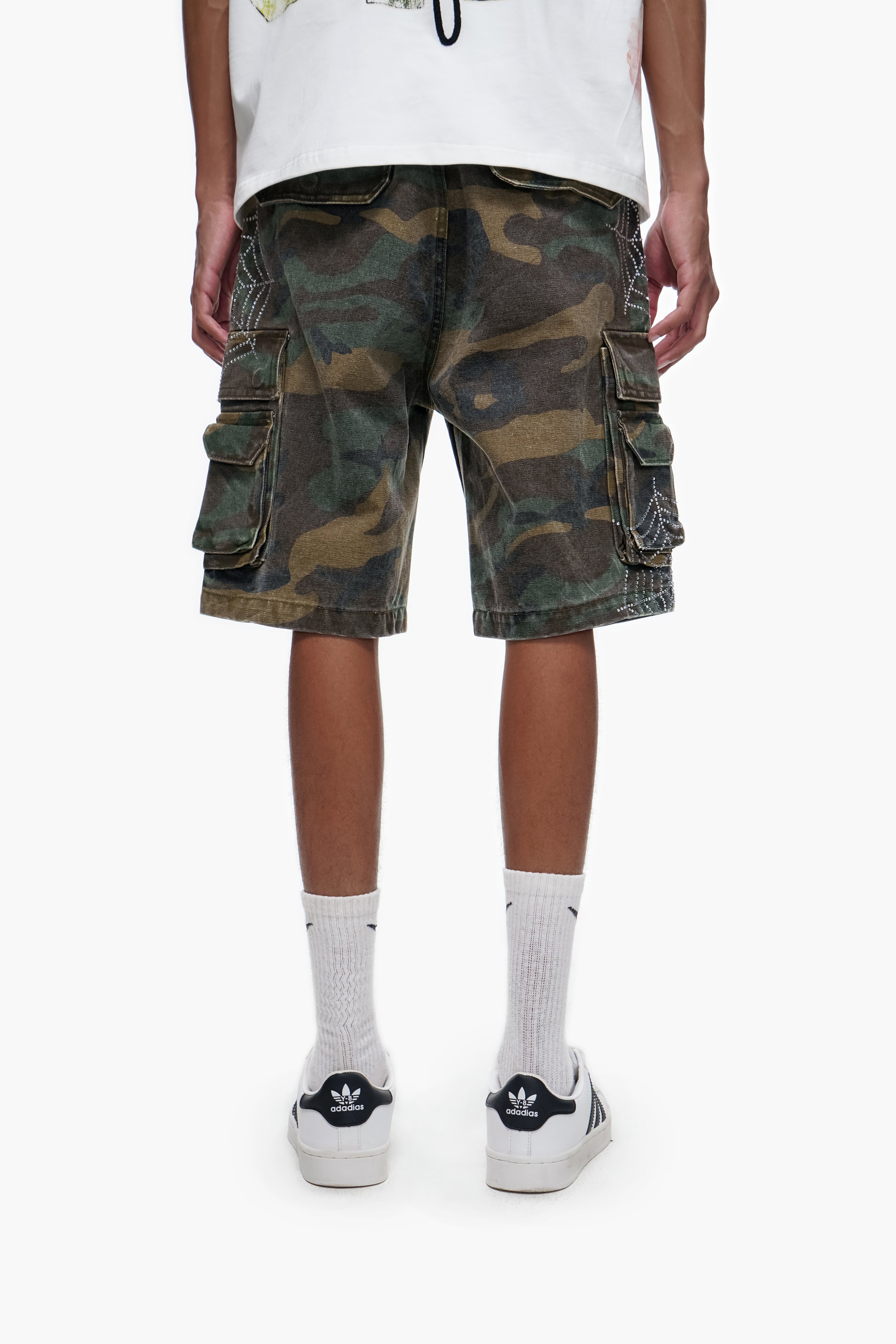 WEBLINE Camo Cargo Shorts - TRNCHS Urban Streetwear