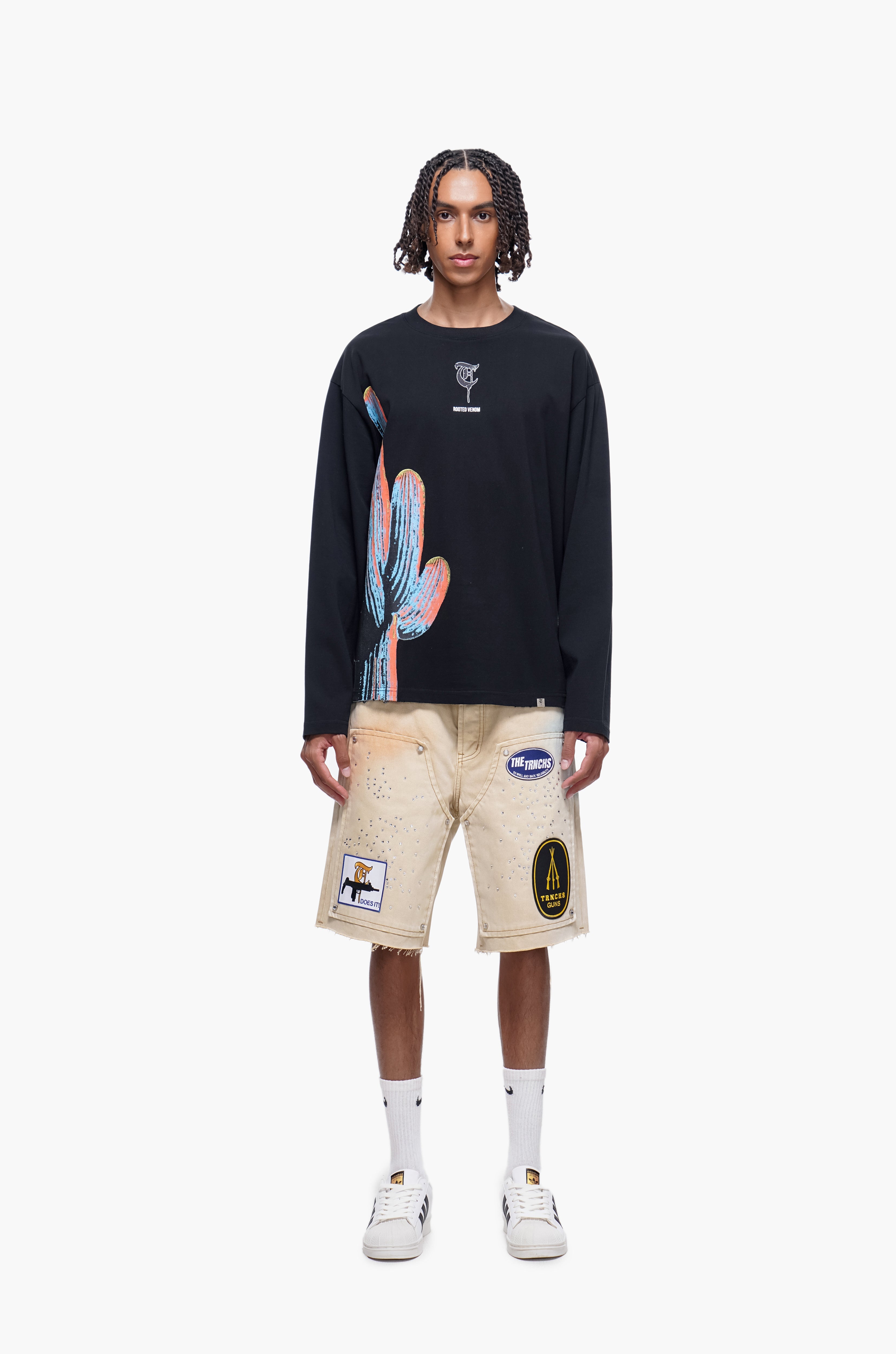 OPERATOR - Khaki Wash Denim Shorts