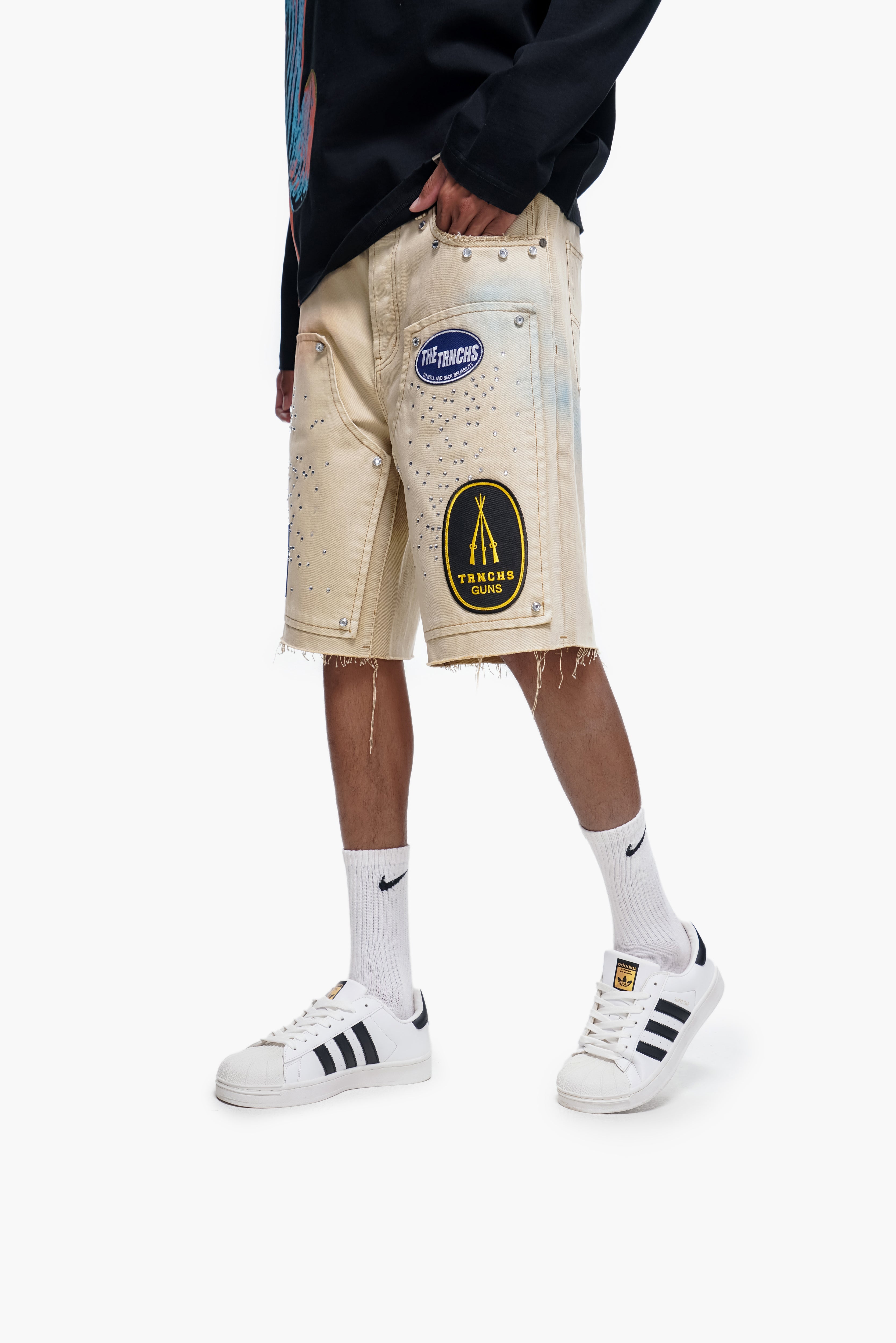 OPERATOR - Khaki Wash Denim Shorts