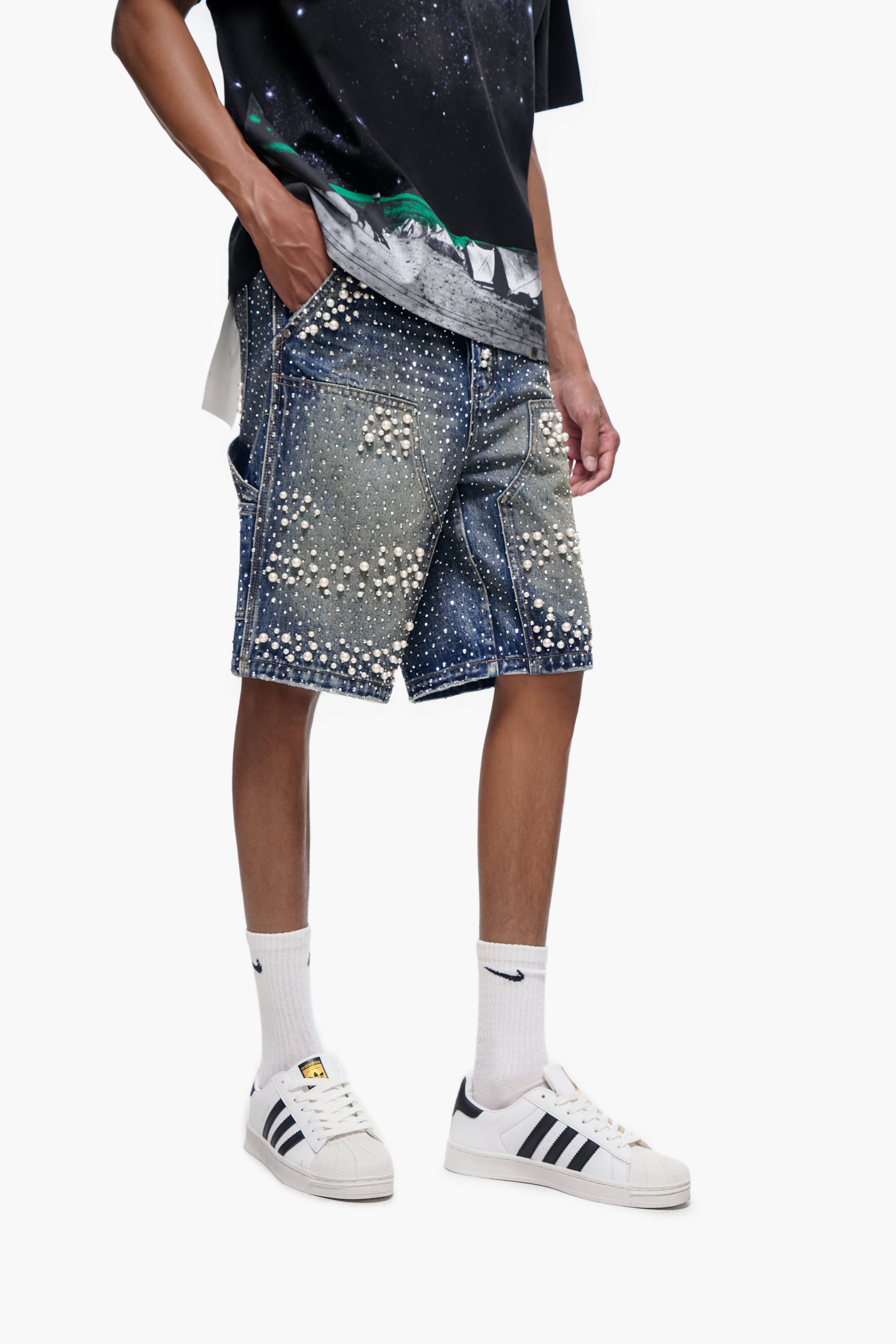 ARMOR - Dark Blue Wash Denim Shorts