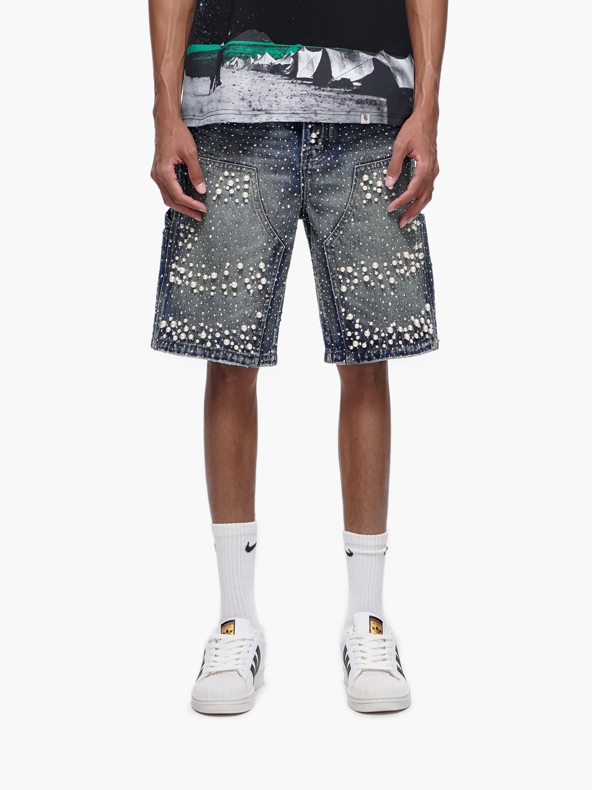 ARMOR - Dark Blue Wash Denim Shorts