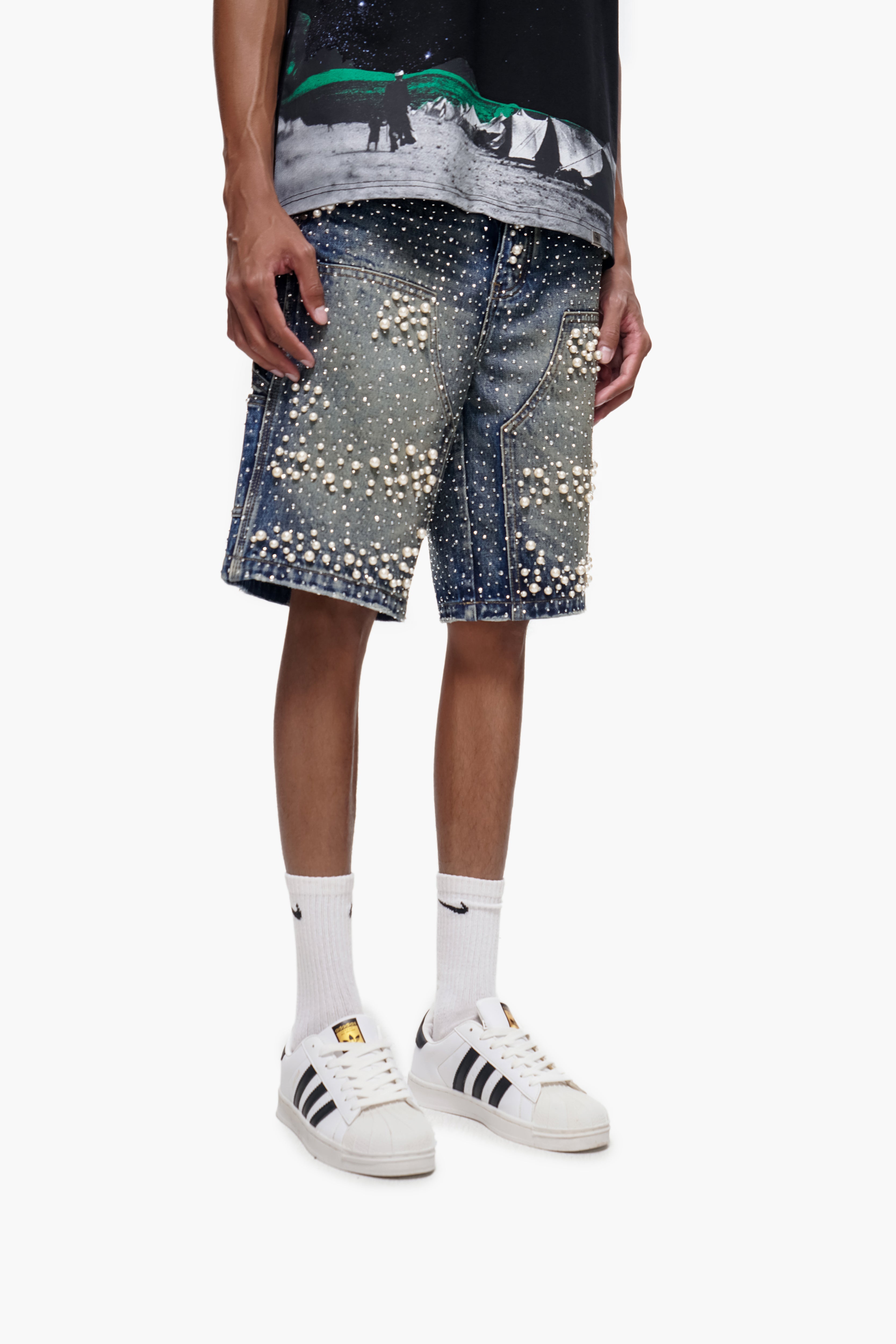 ARMOR - Dark Blue Wash Denim Shorts