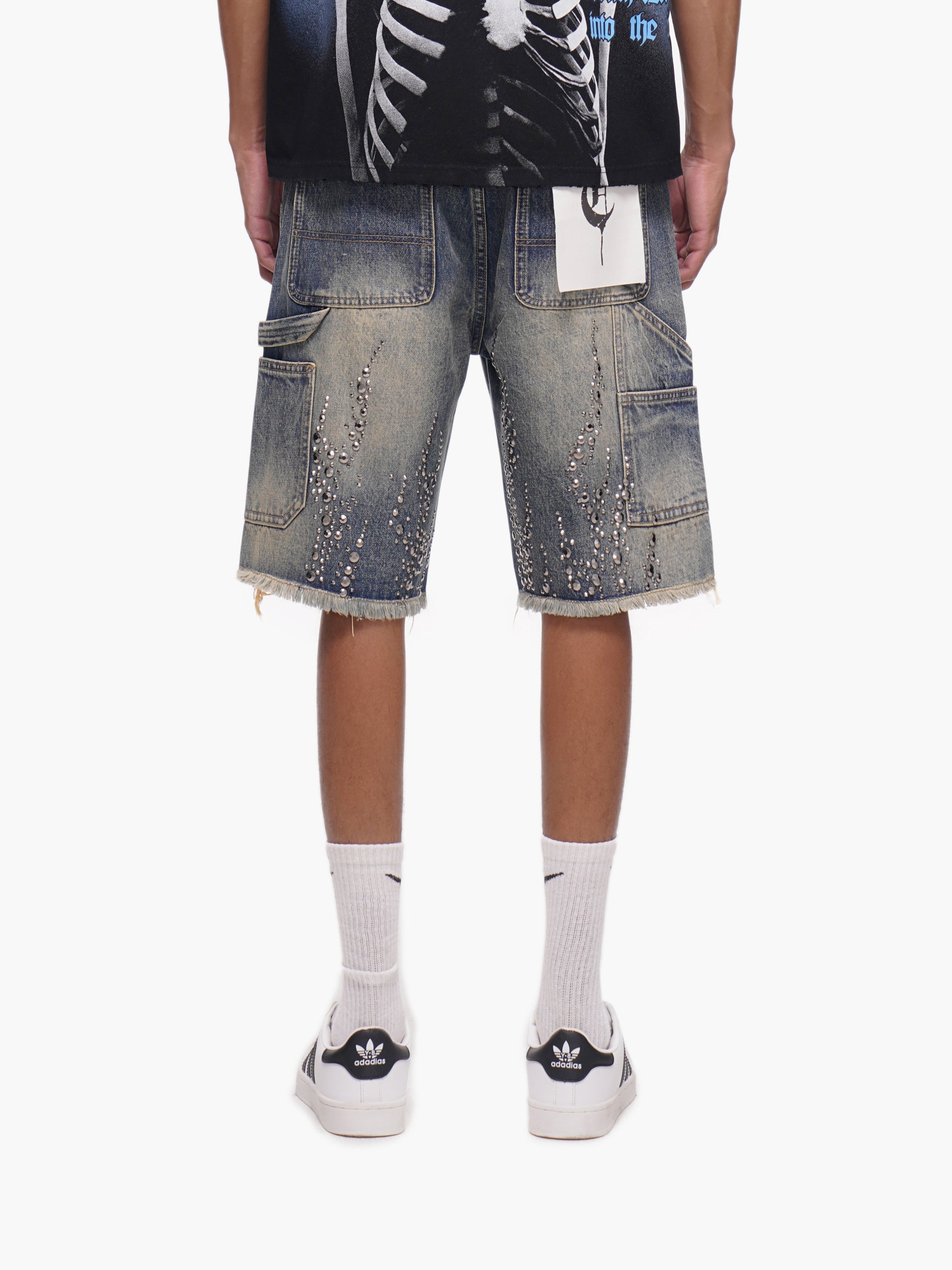 SHRAPNEL - Vintage Wash Denim Shorts