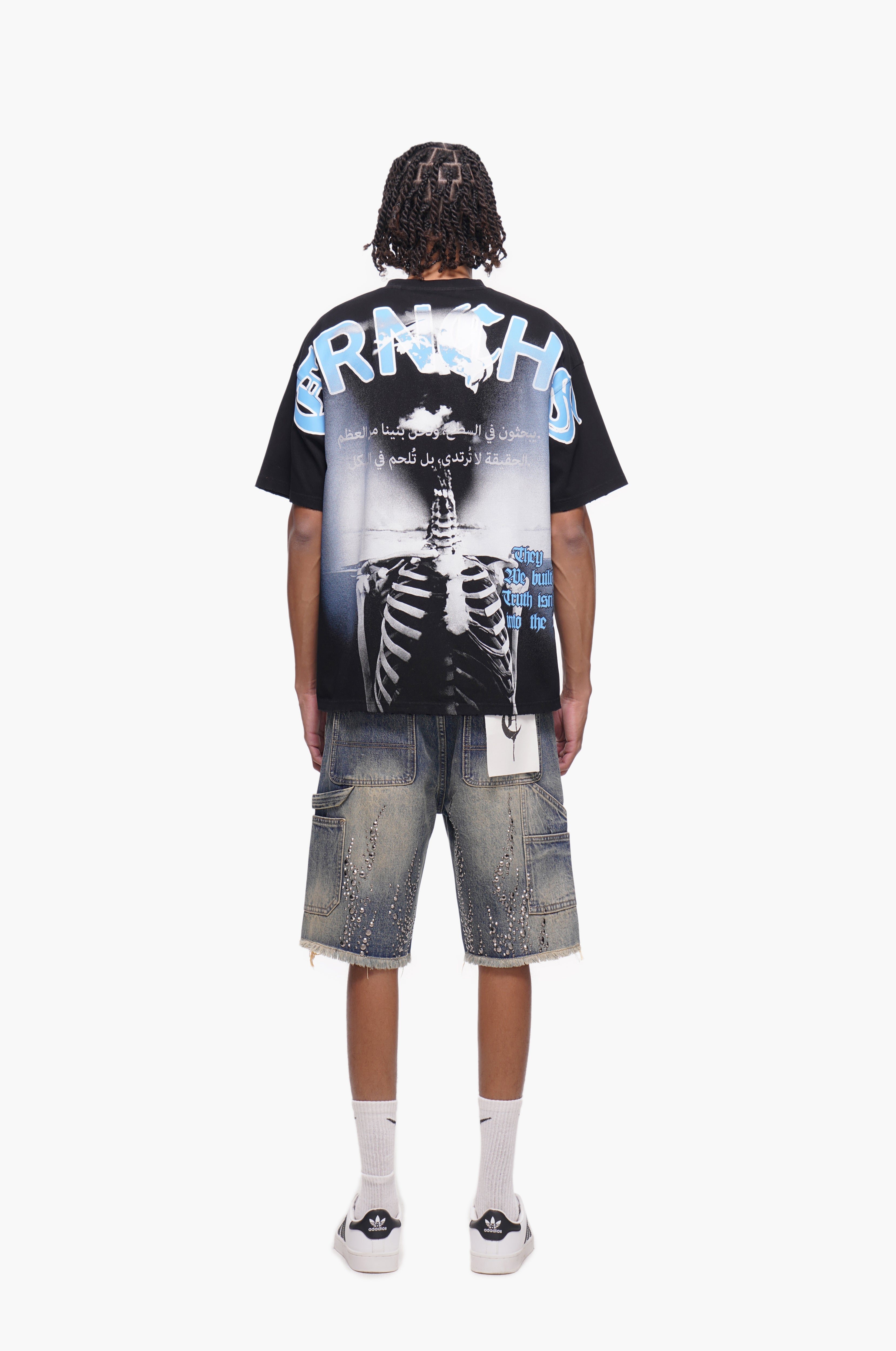 SHRAPNEL - Vintage Wash Denim Shorts