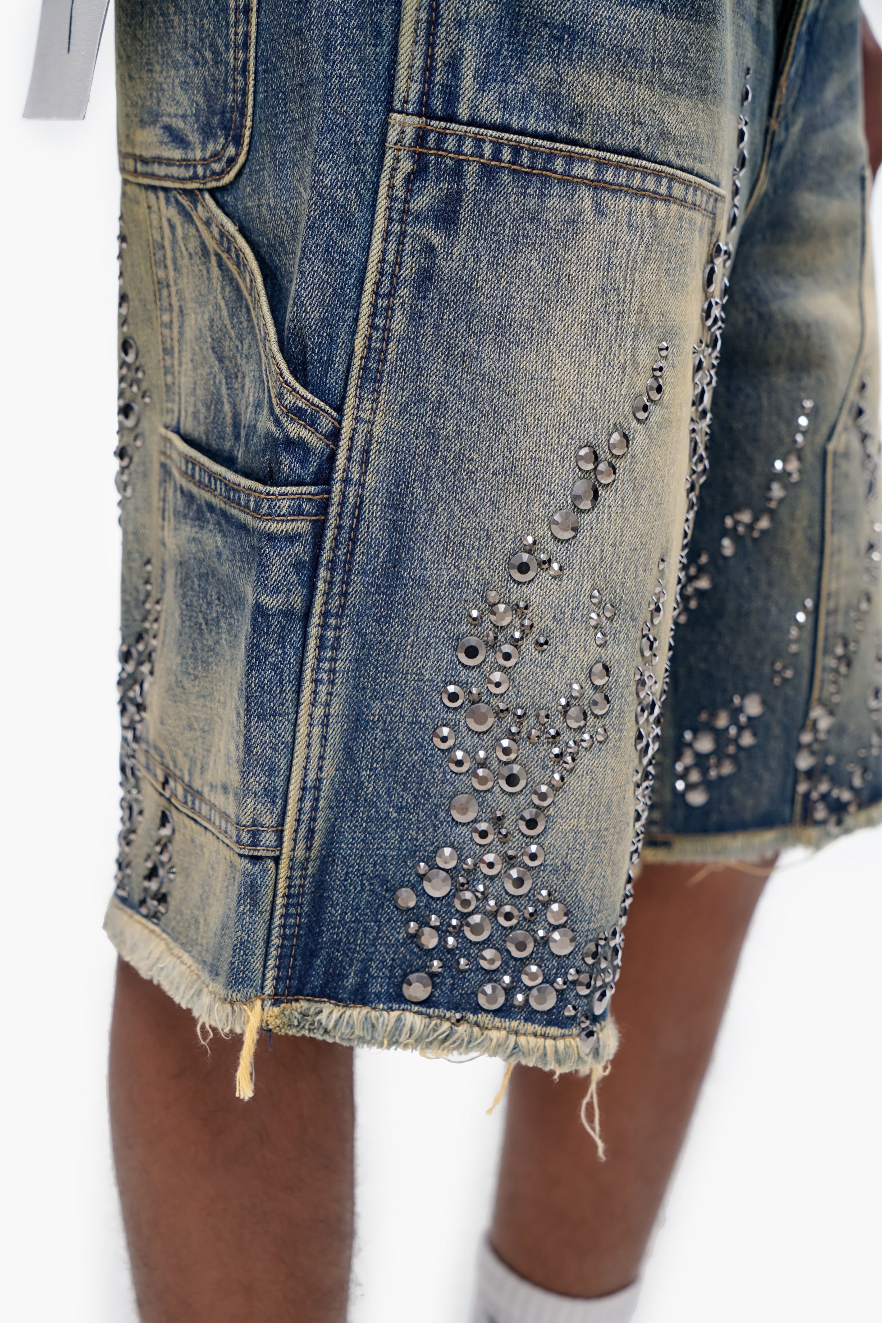 SHRAPNEL - Vintage Wash Denim Shorts