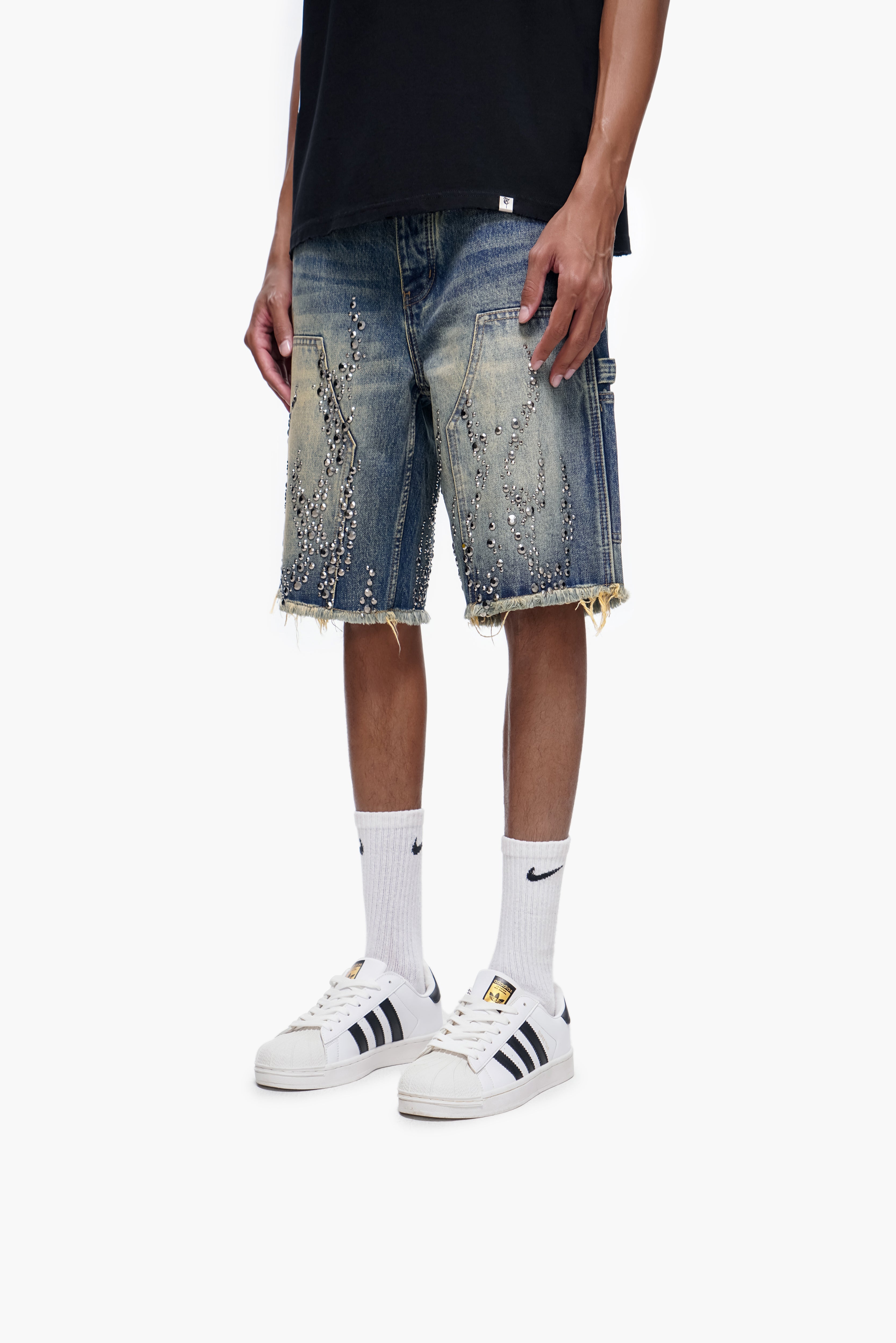 SHRAPNEL - Vintage Wash Denim Shorts