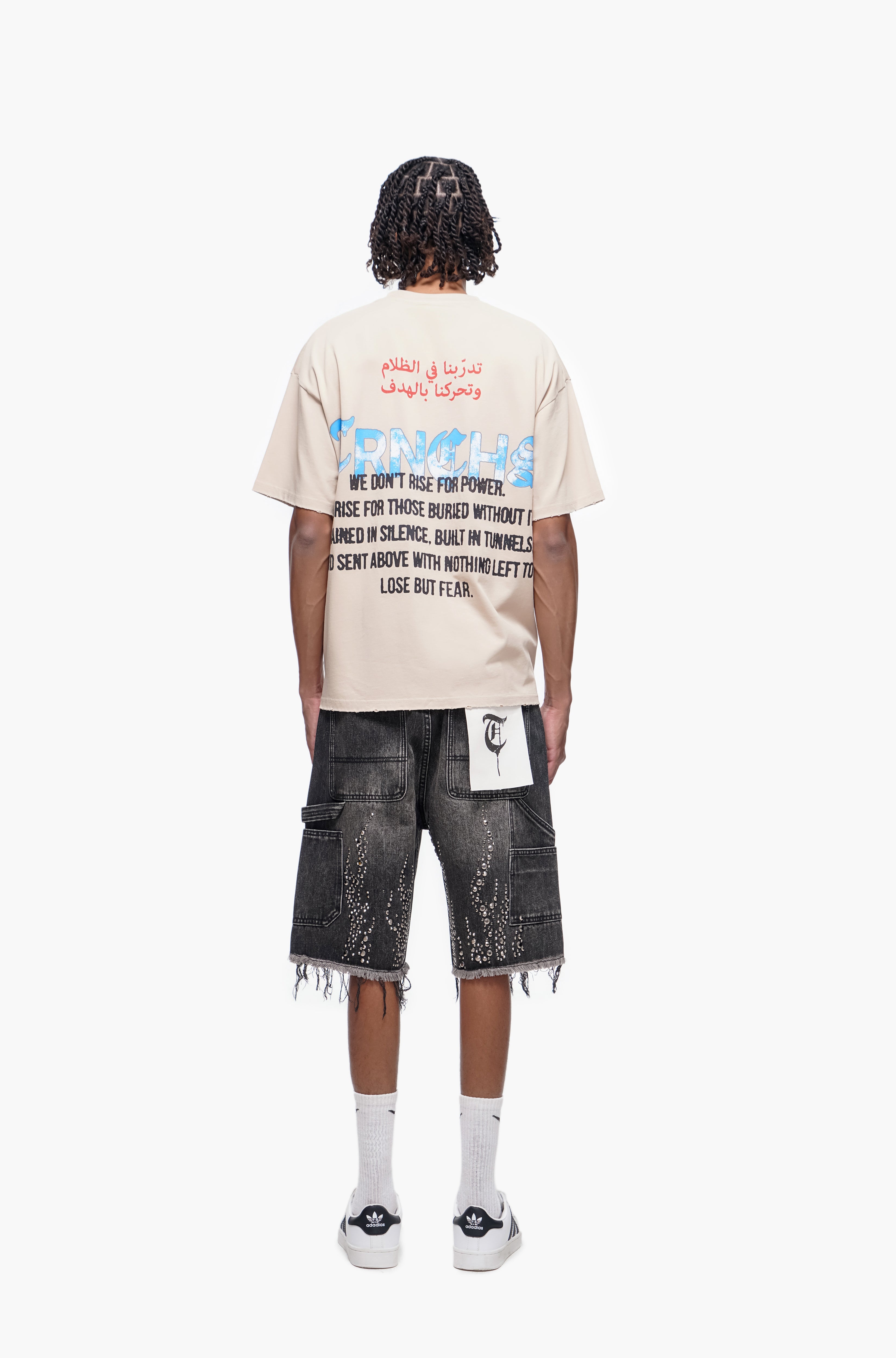 SHRAPNEL - Black Wash Denim Shorts