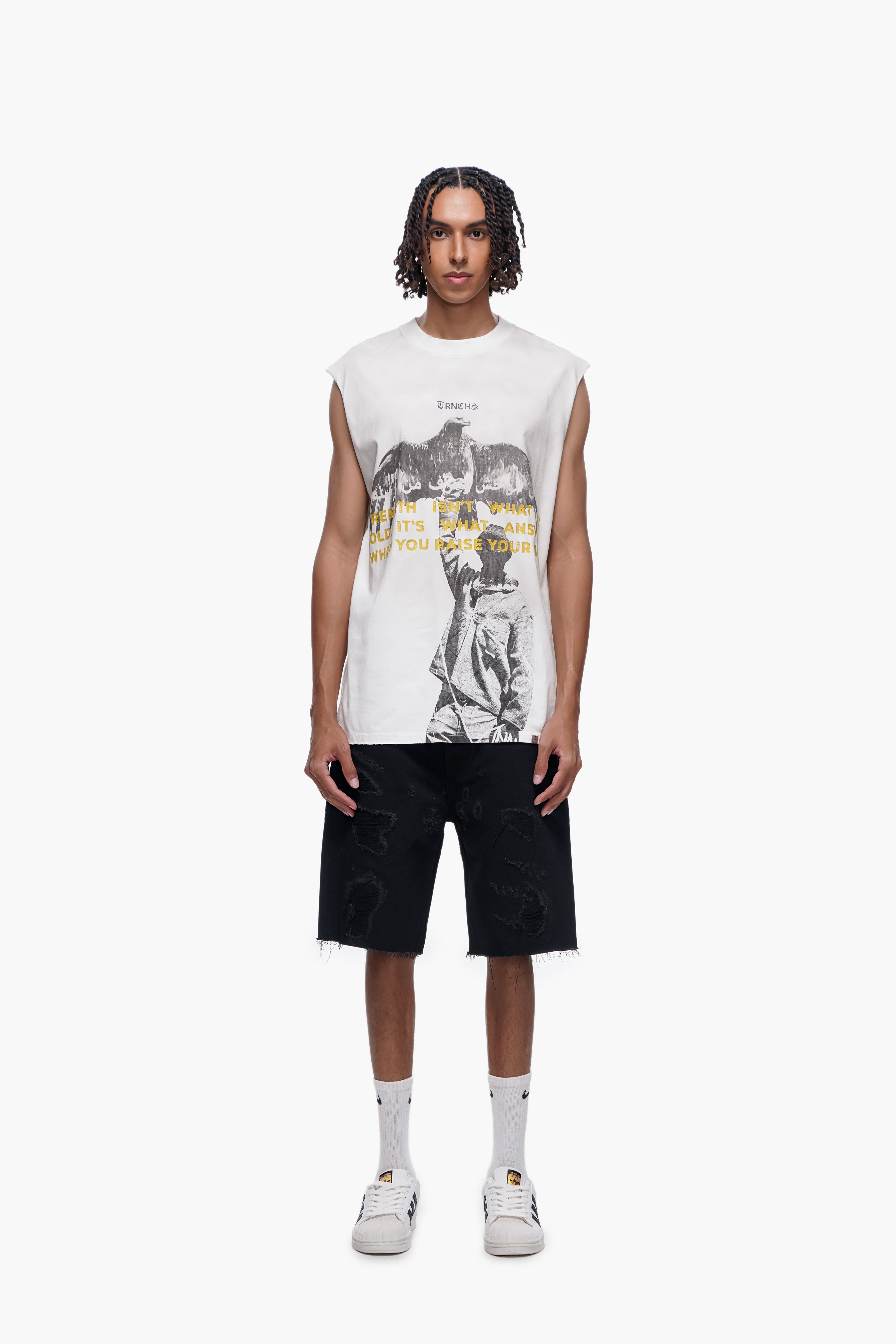 DISTRICT - Black Denim Shorts