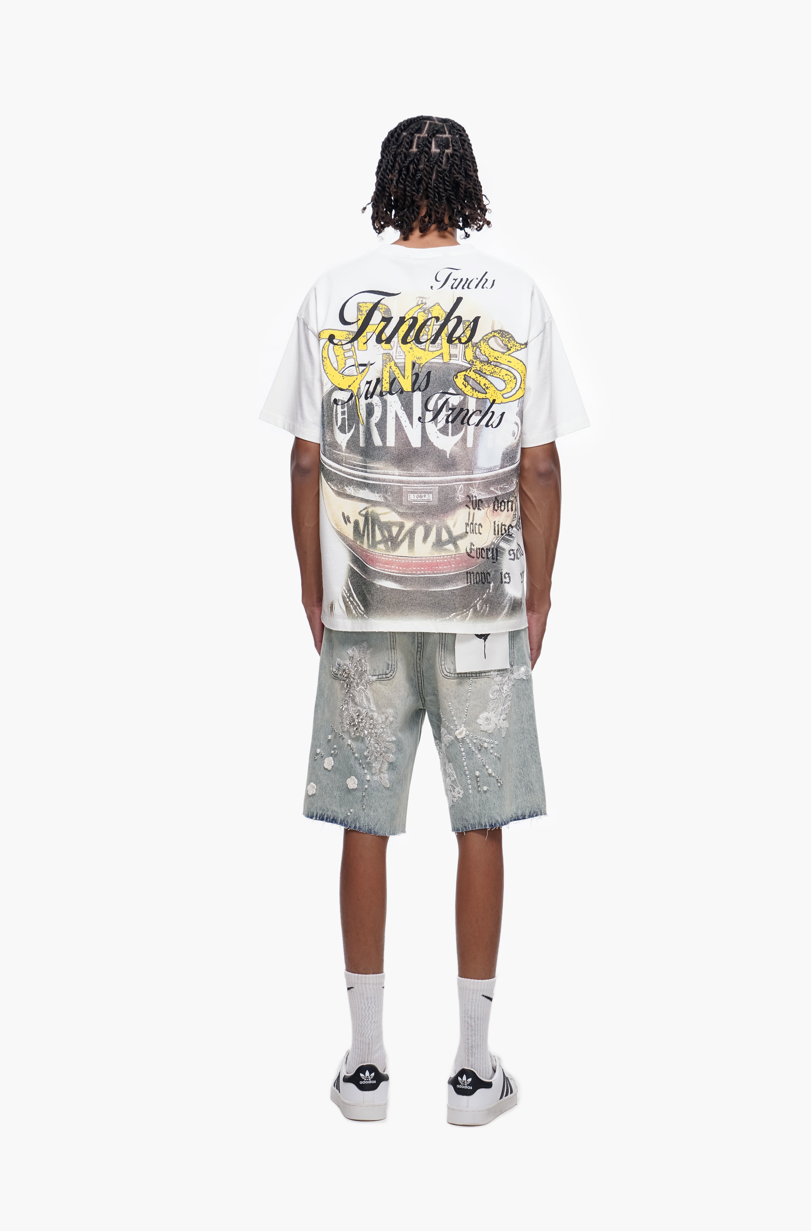 STITCHED - Light Blue Wash denim Shorts