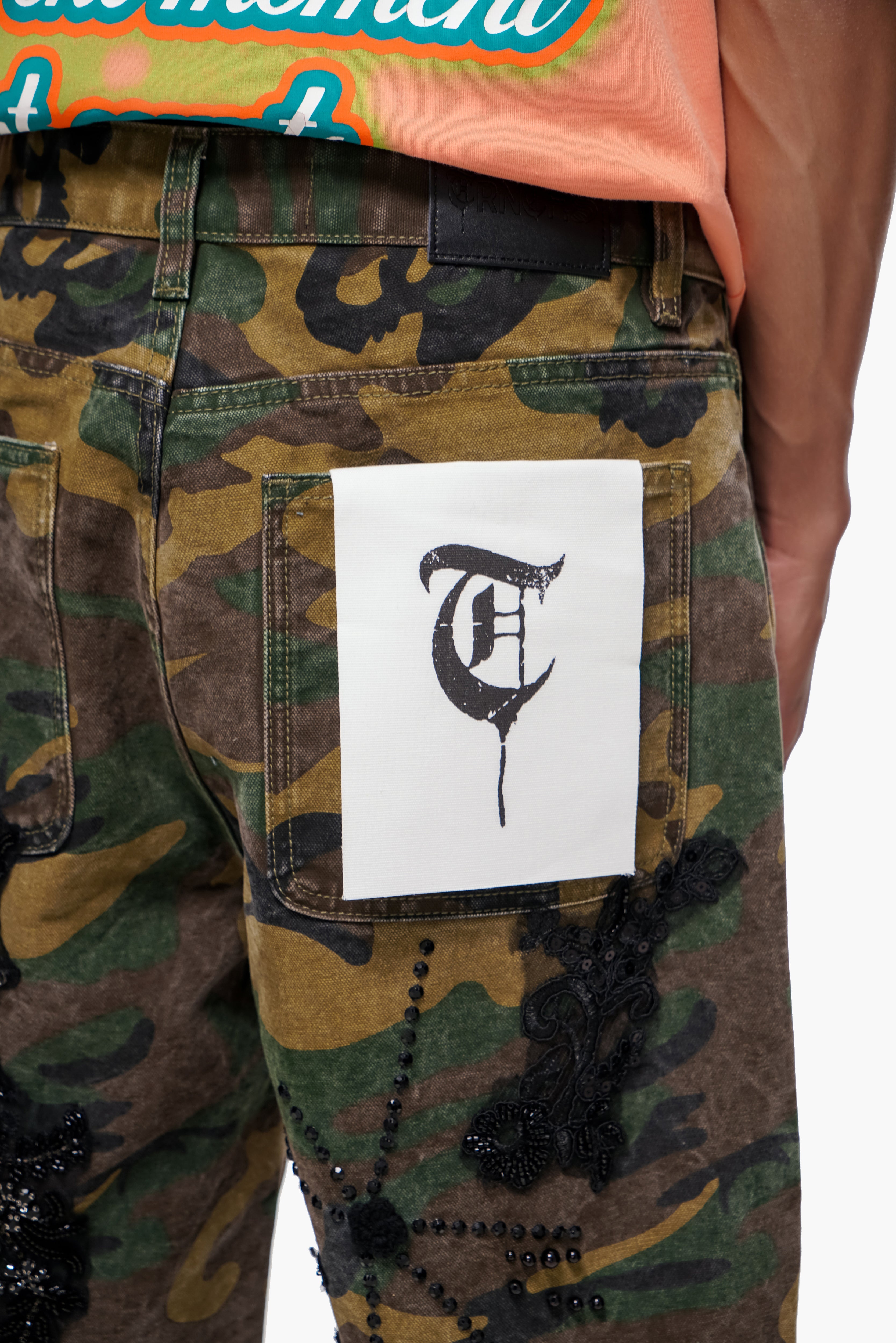 STITCHED - Camo Denim Shorts