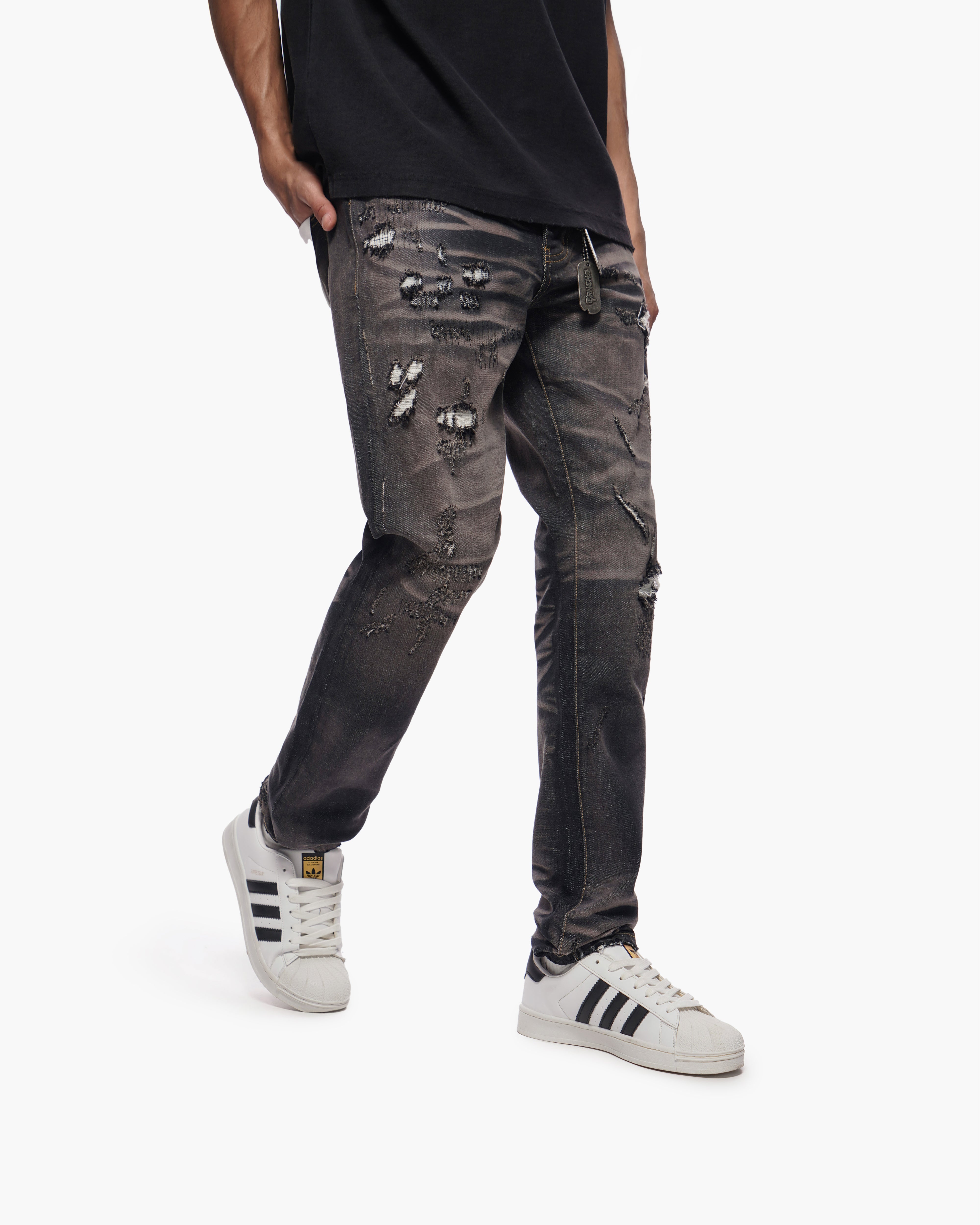 TYRANT -  Dark Blue Vintage wash Skinny Denim