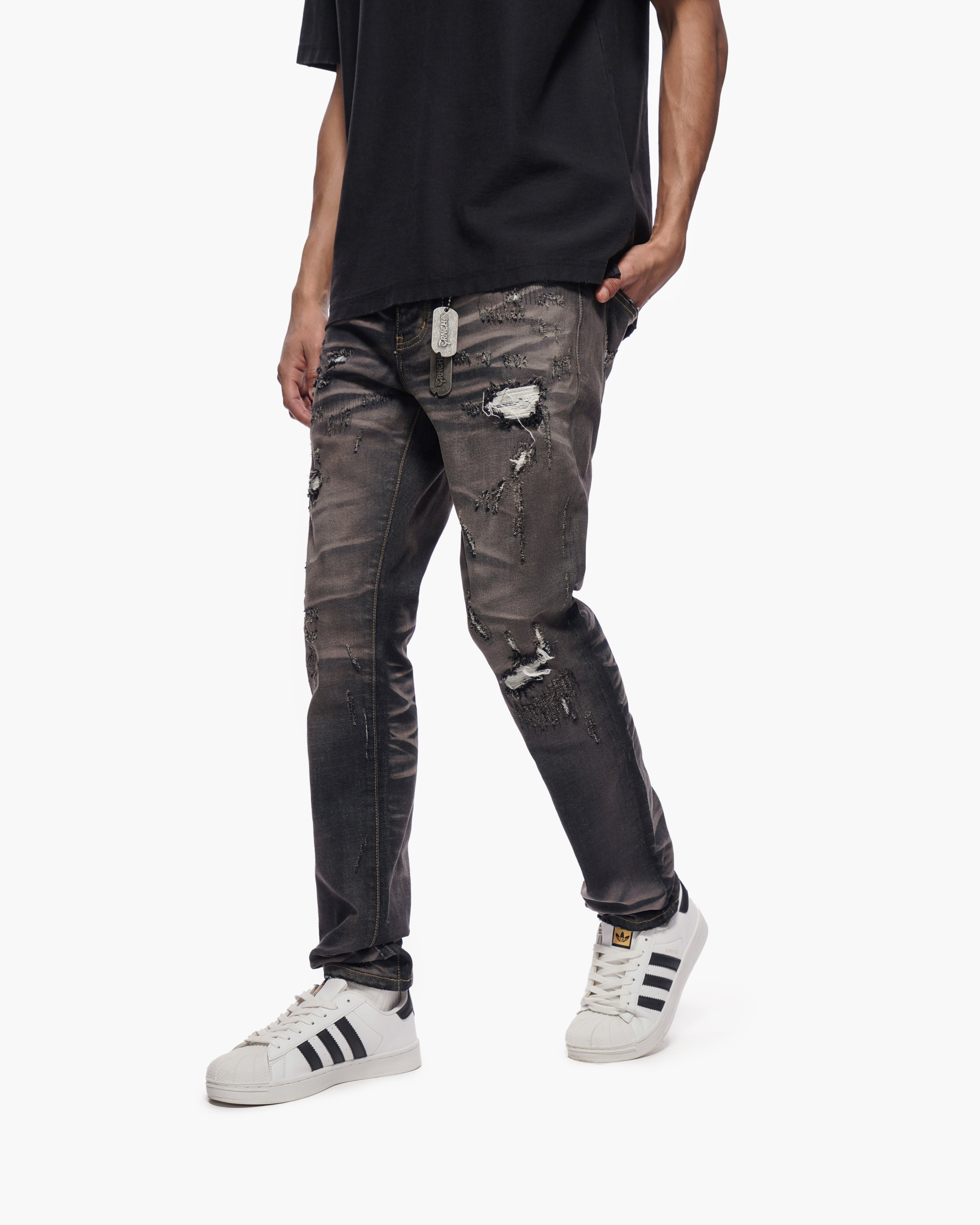 TYRANT -  Dark Blue Vintage wash Skinny Denim