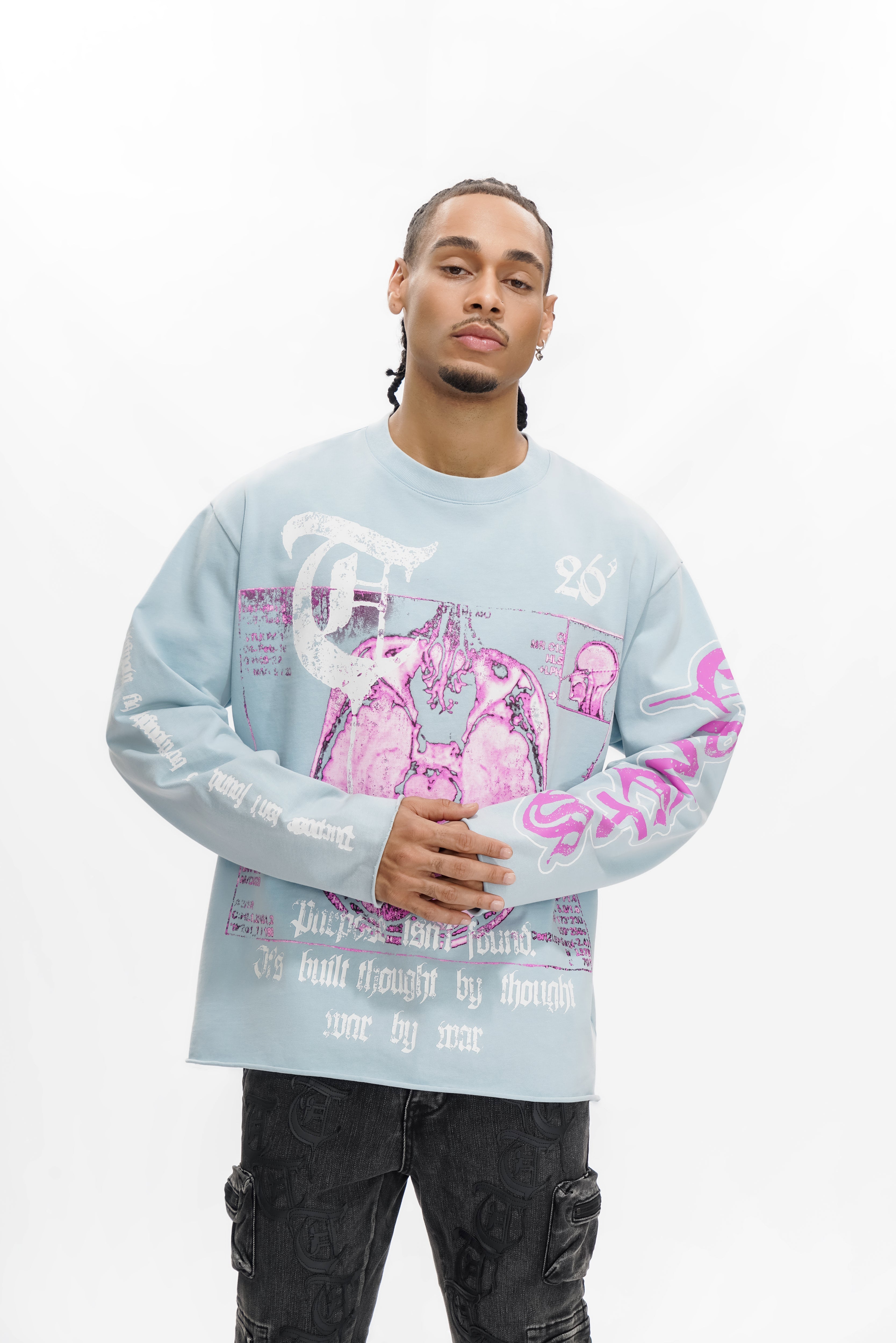 "MINDSET" Blue Crewneck