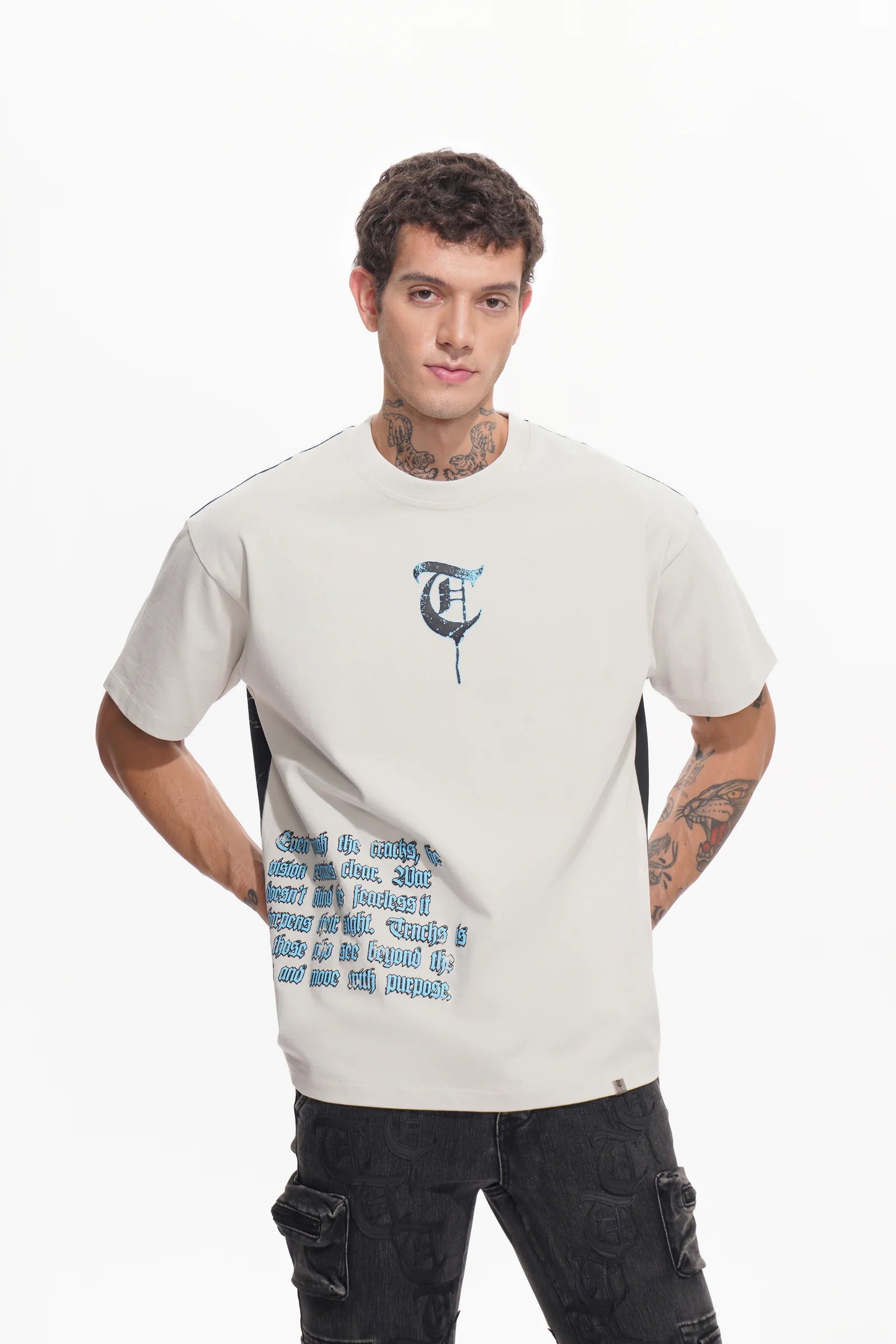 Trnchs "Peek A Boo" White Tee