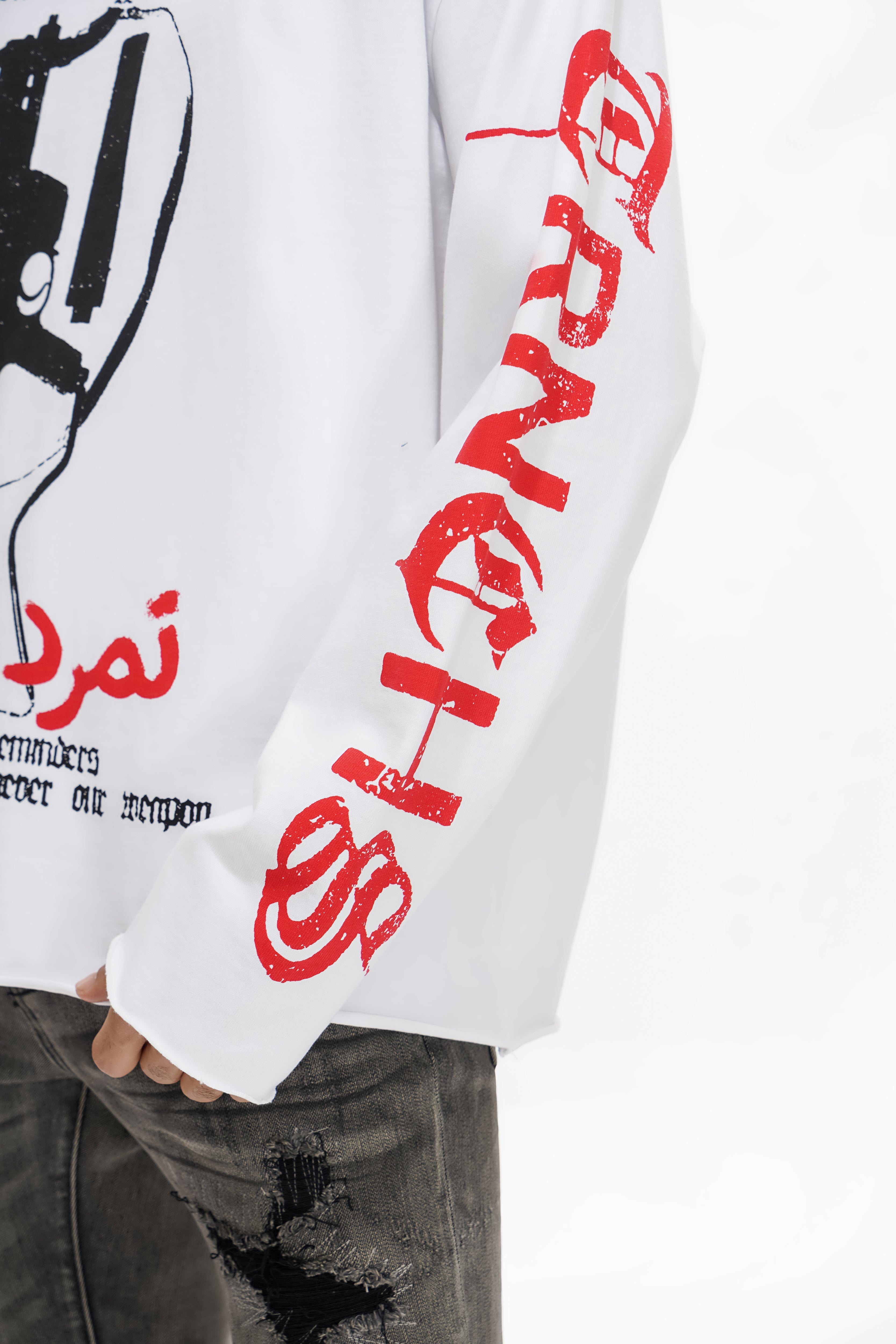 "SHADOW REBELLION" White Long Sleeve