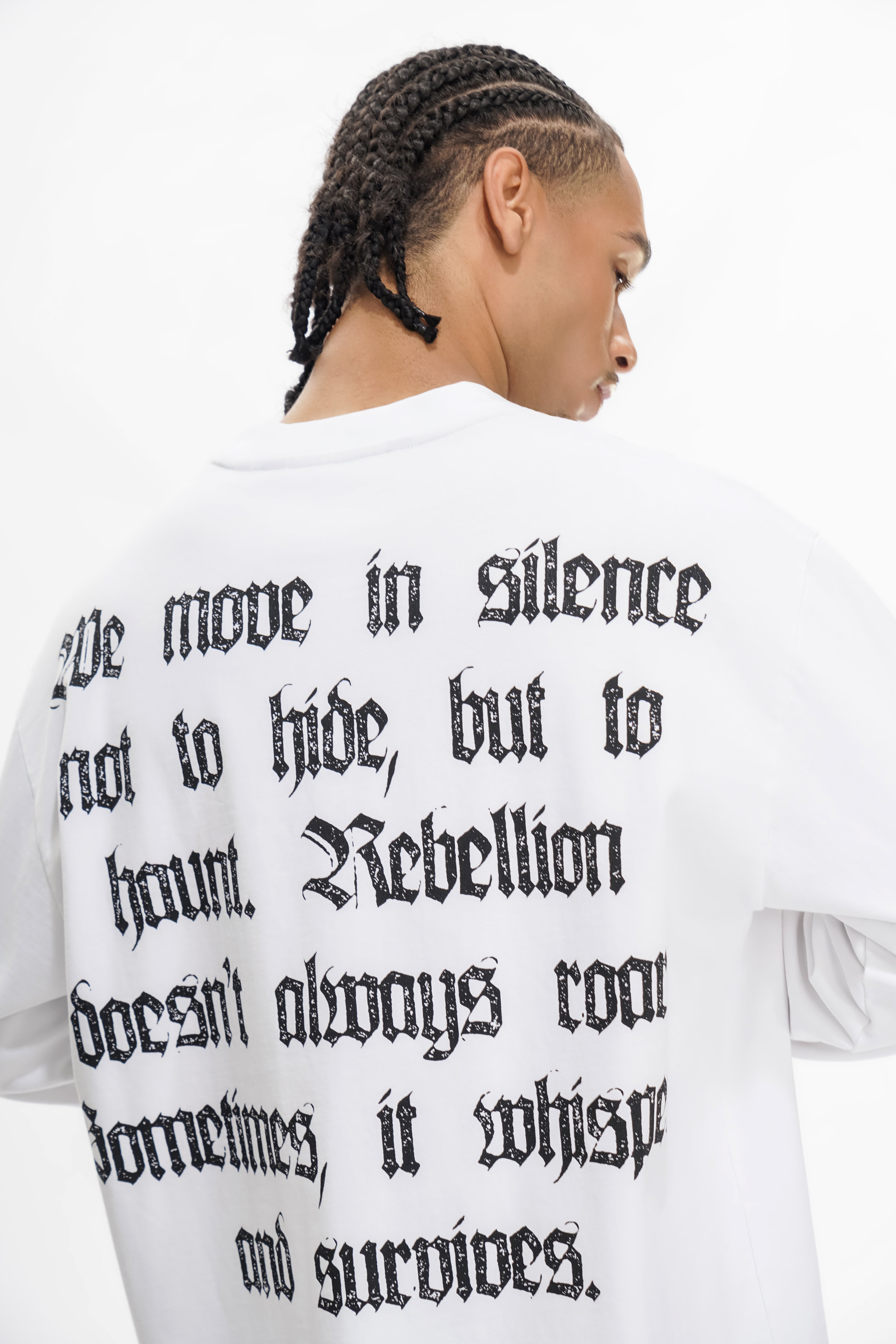"SHADOW REBELLION" White Long Sleeve