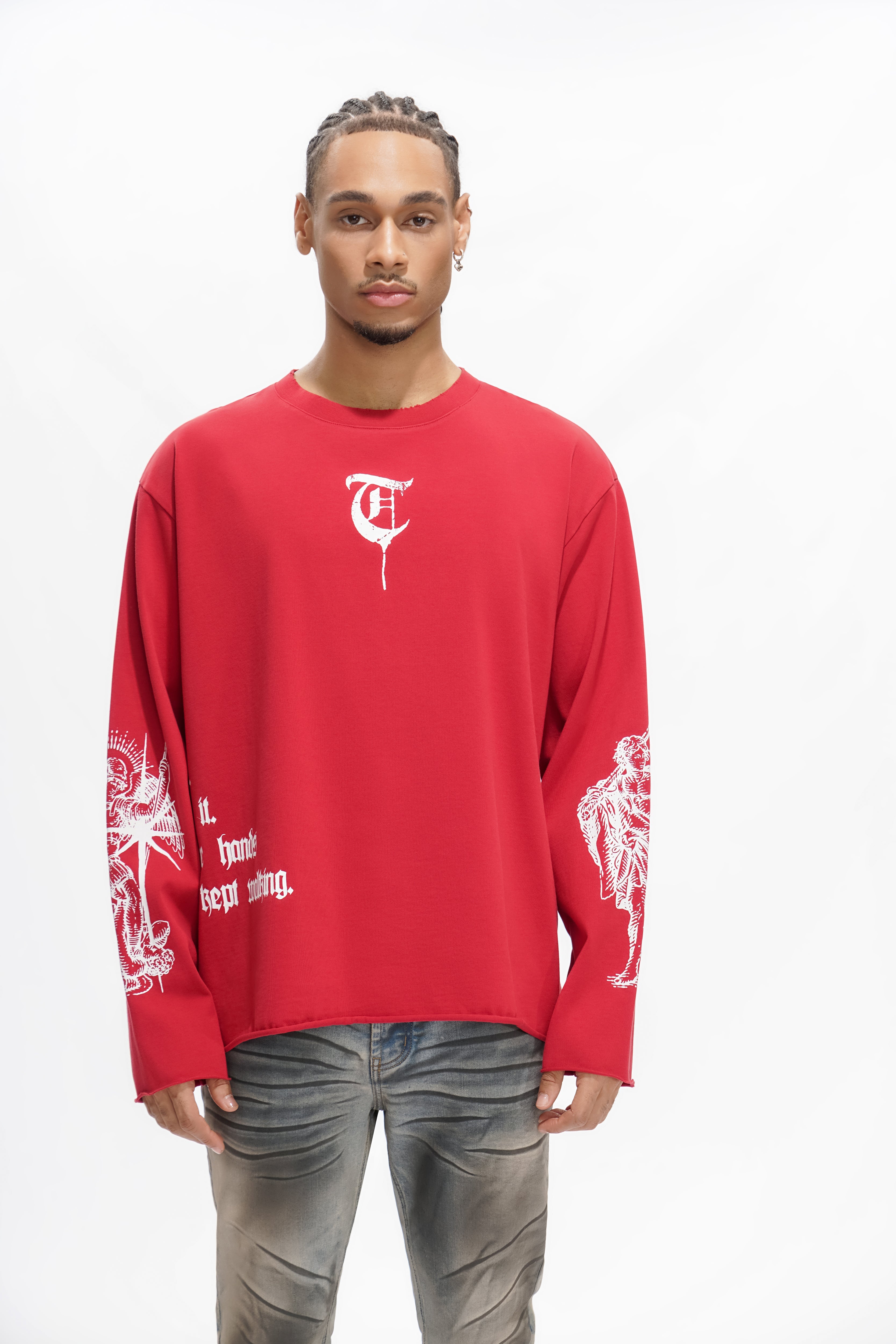 "BUILT BY BLOOD" Red  Long Sleeve