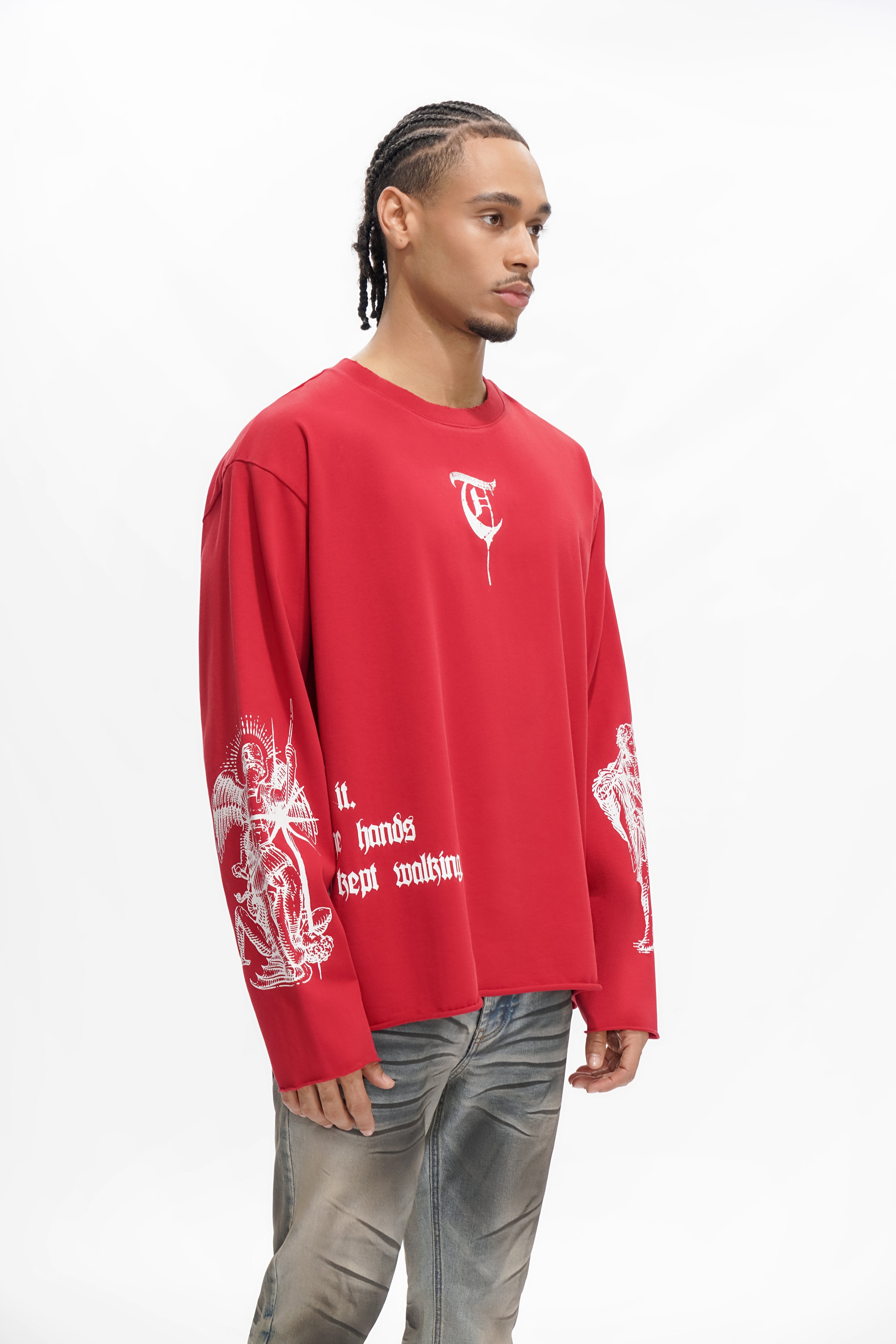 "BUILT BY BLOOD" Red  Long Sleeve