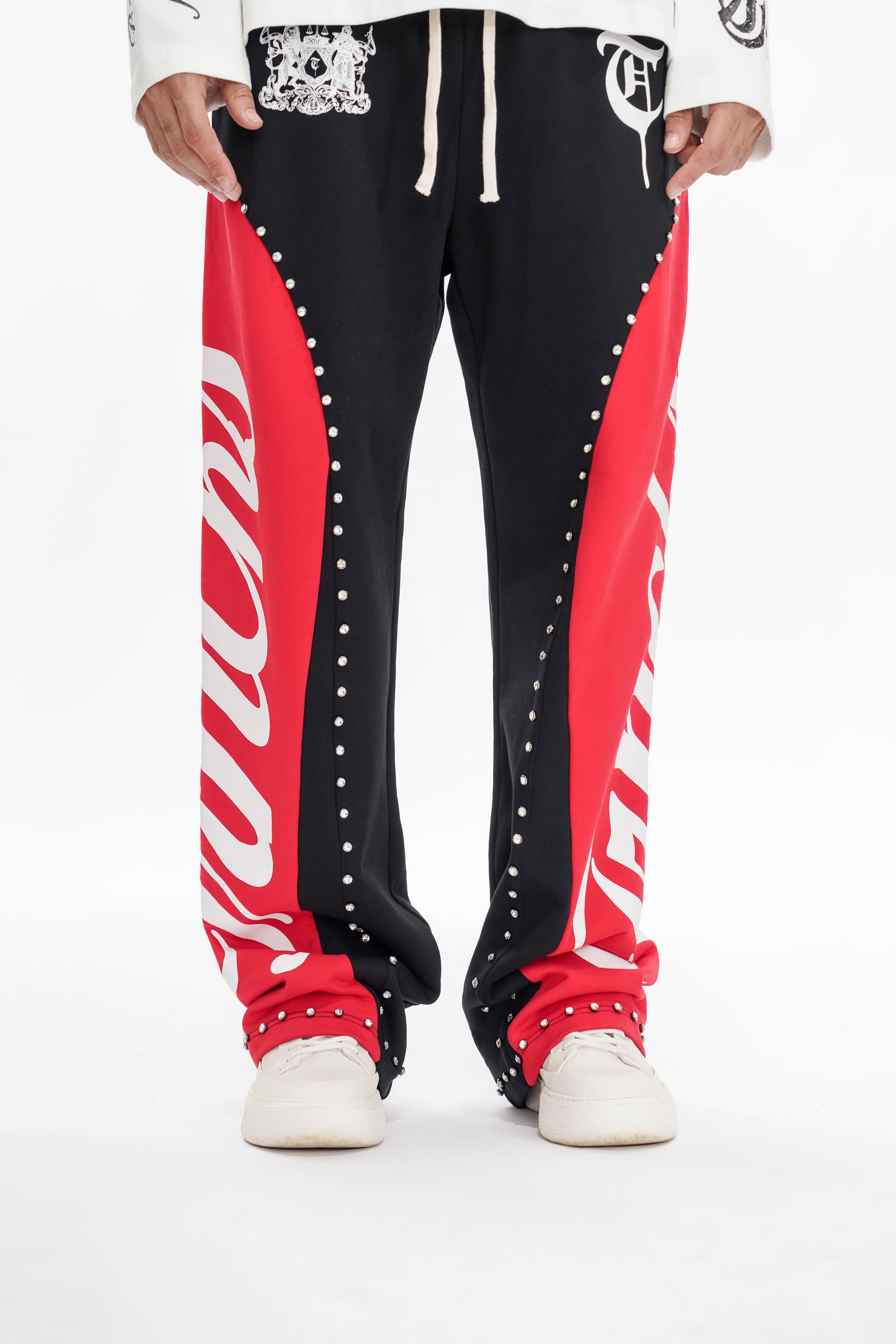 "CROWNED PATH" Black/Red Pants
