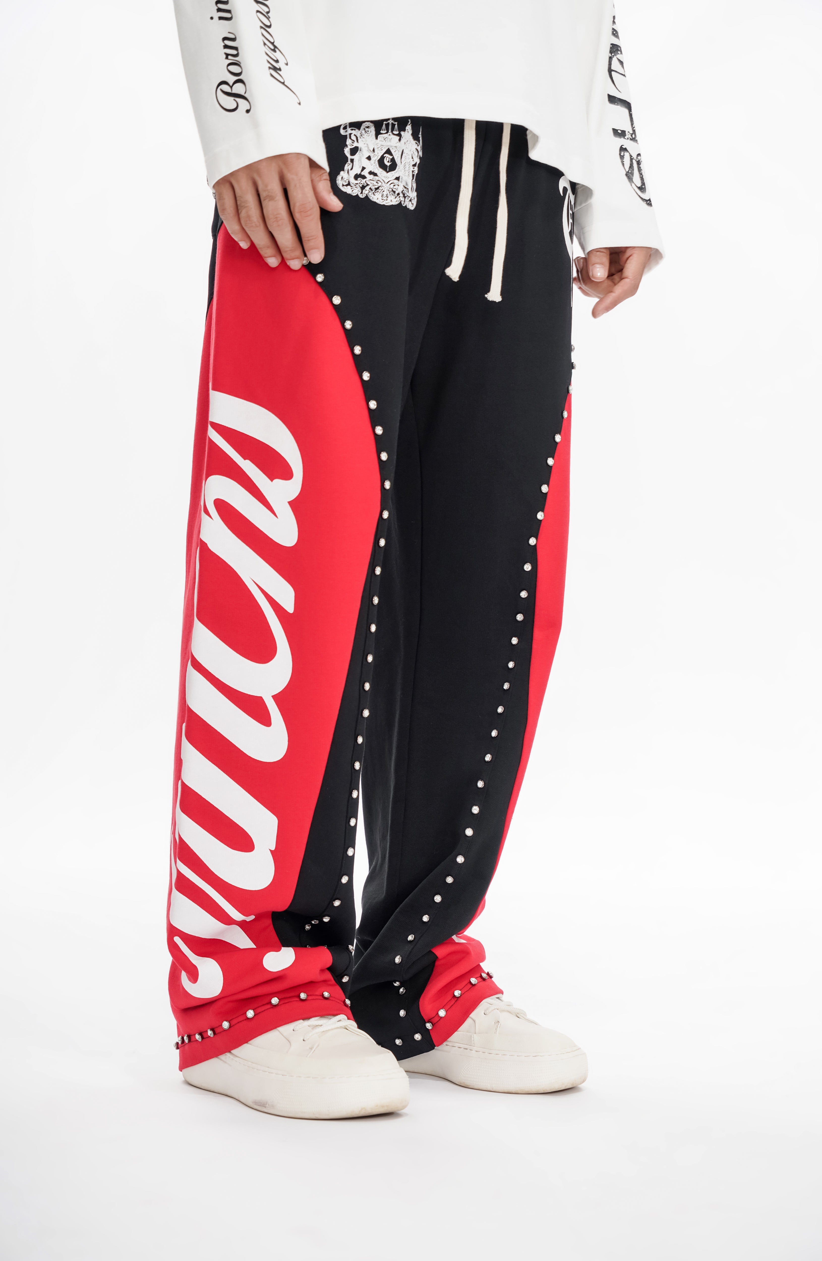 "CROWNED PATH" Black/Red Pants