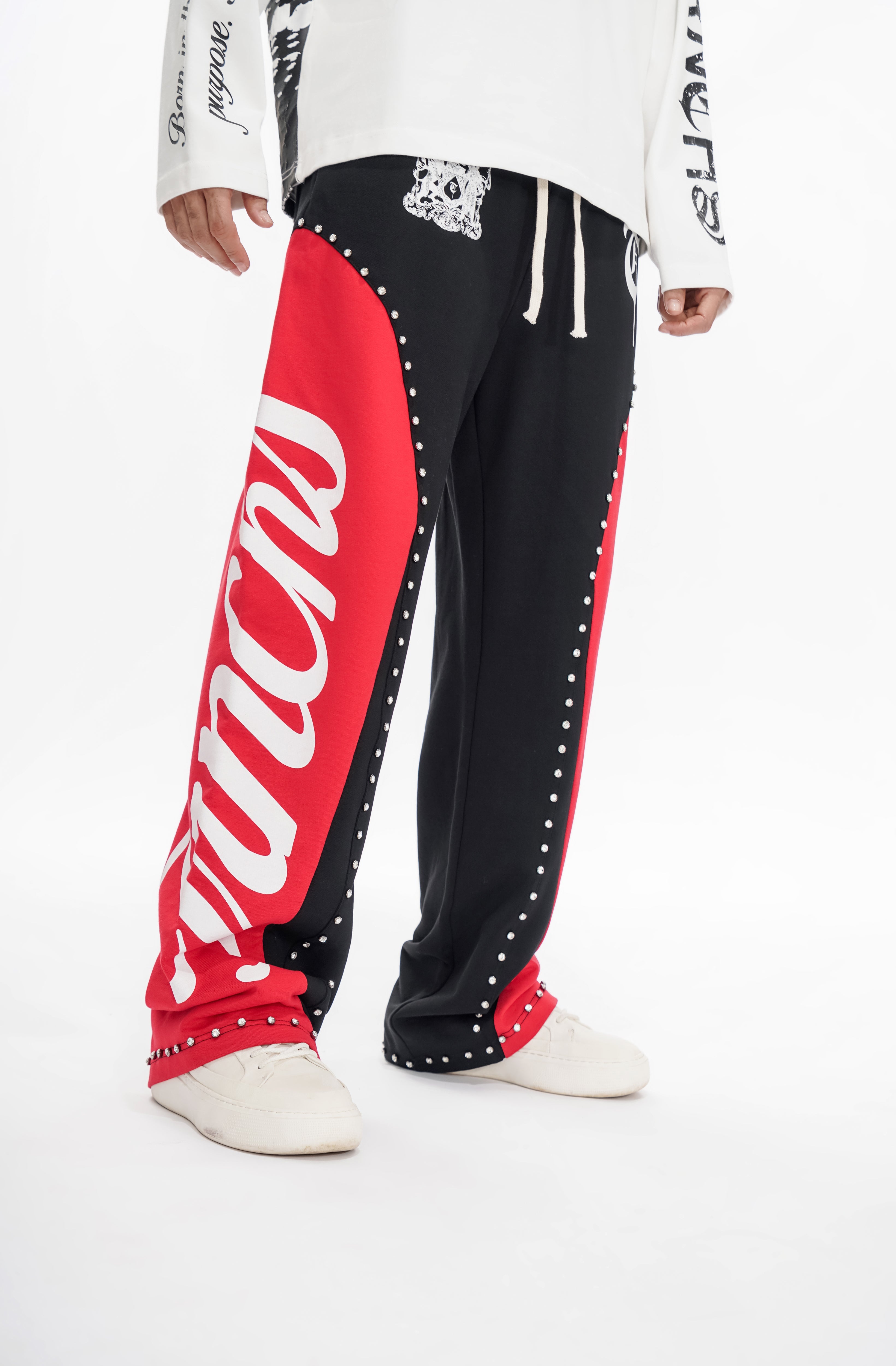 "CROWNED PATH" Black/Red Pants