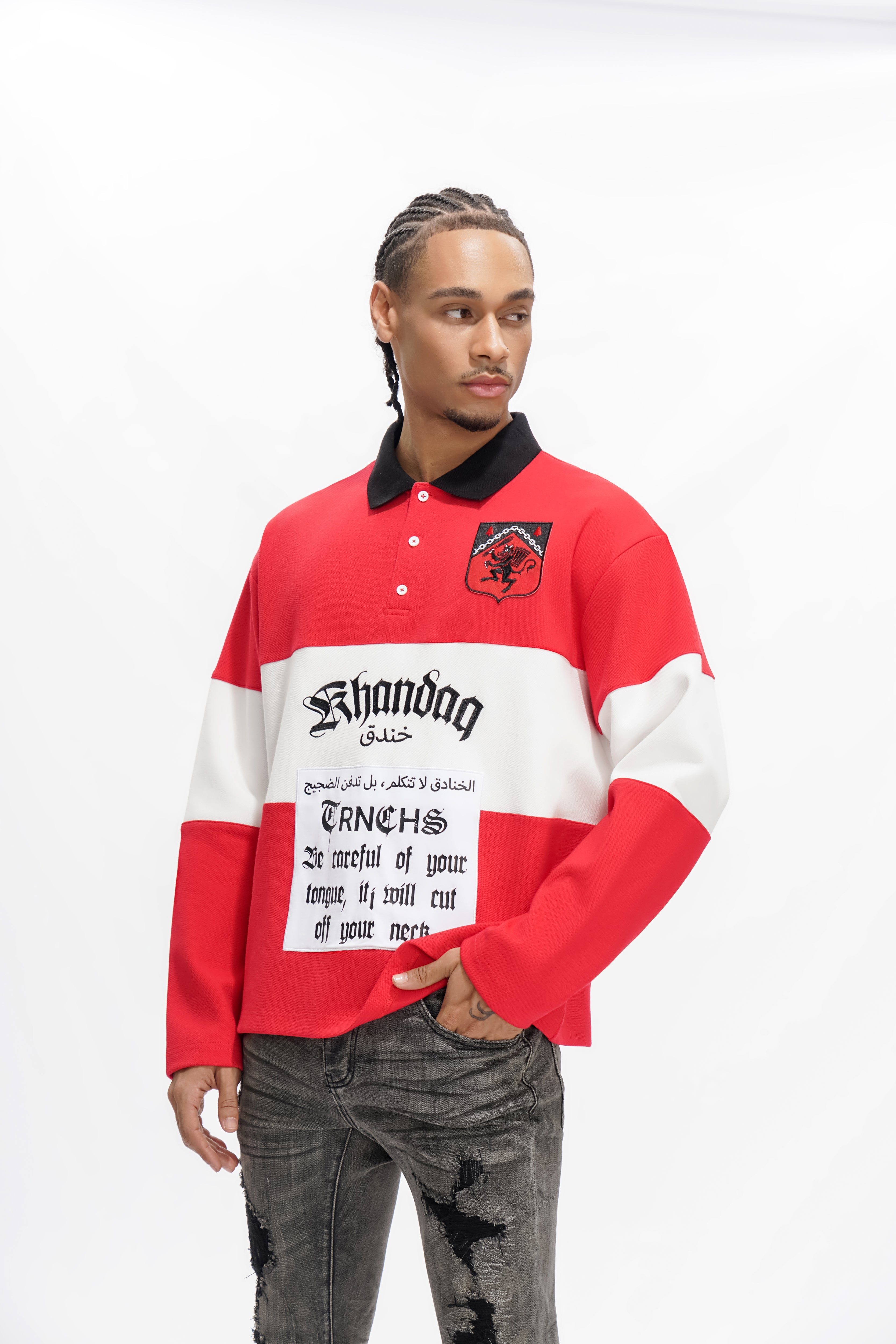 COMBAT POLO Red/White Tee