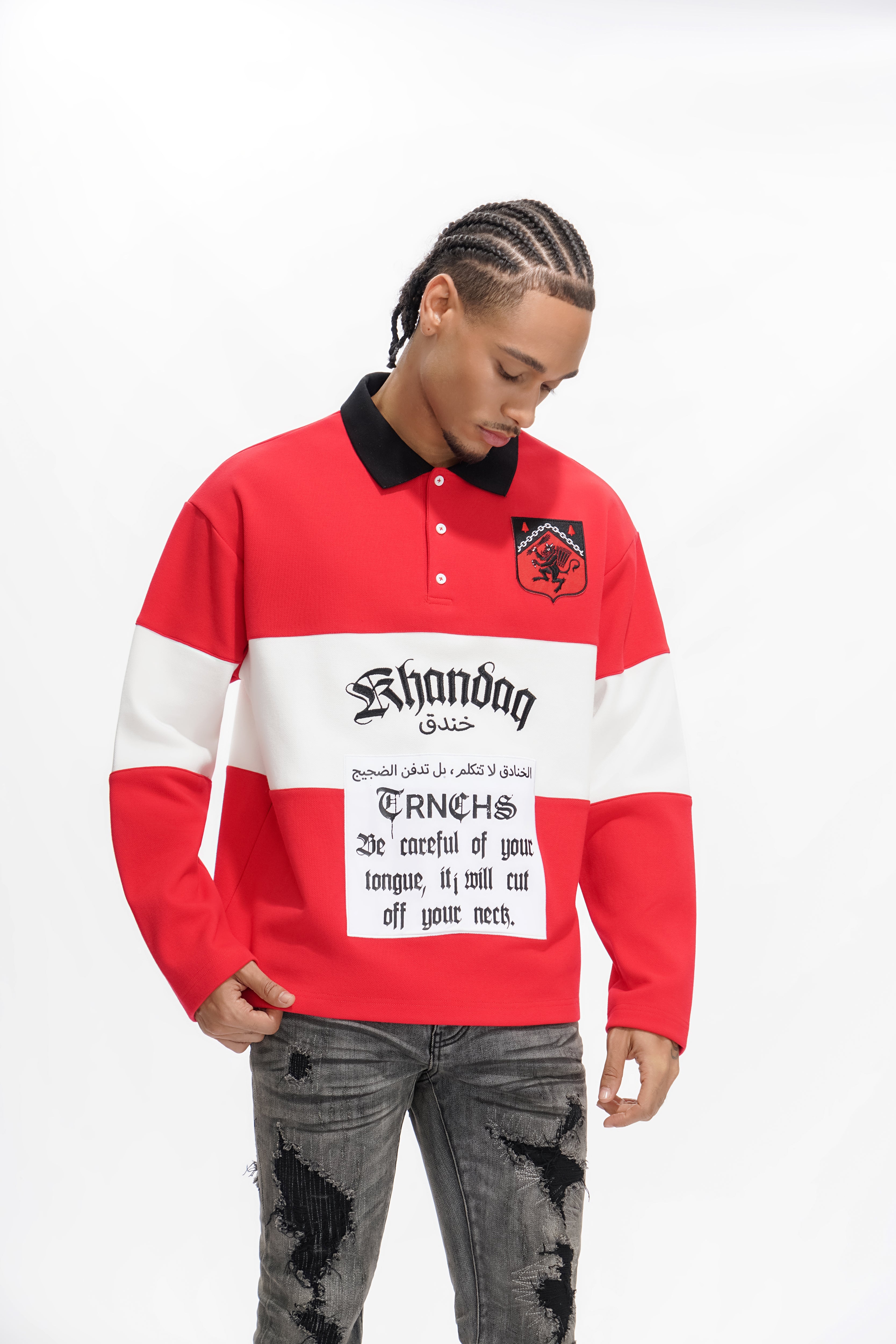 COMBAT POLO Red/White Tee
