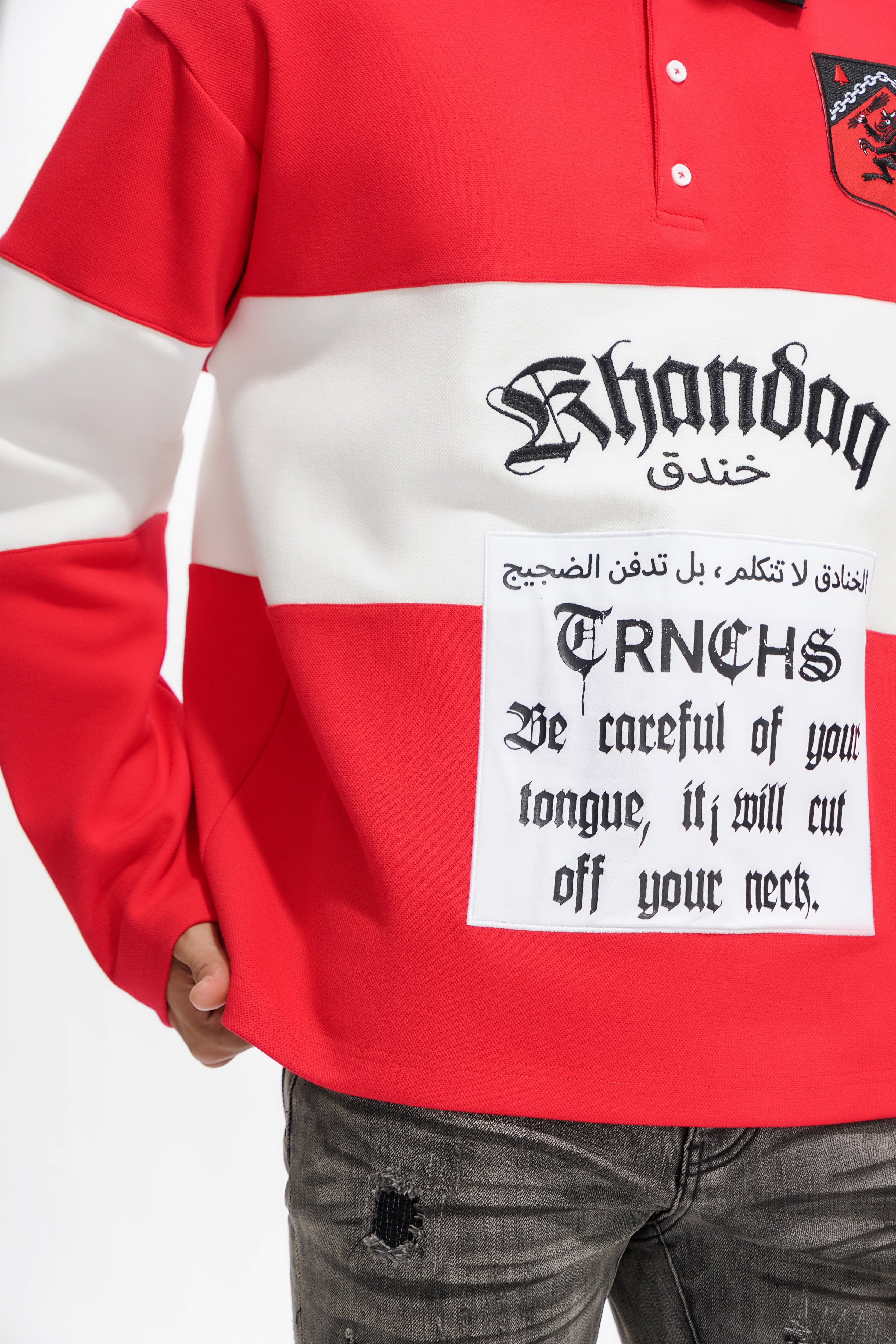 COMBAT POLO Red/White Tee