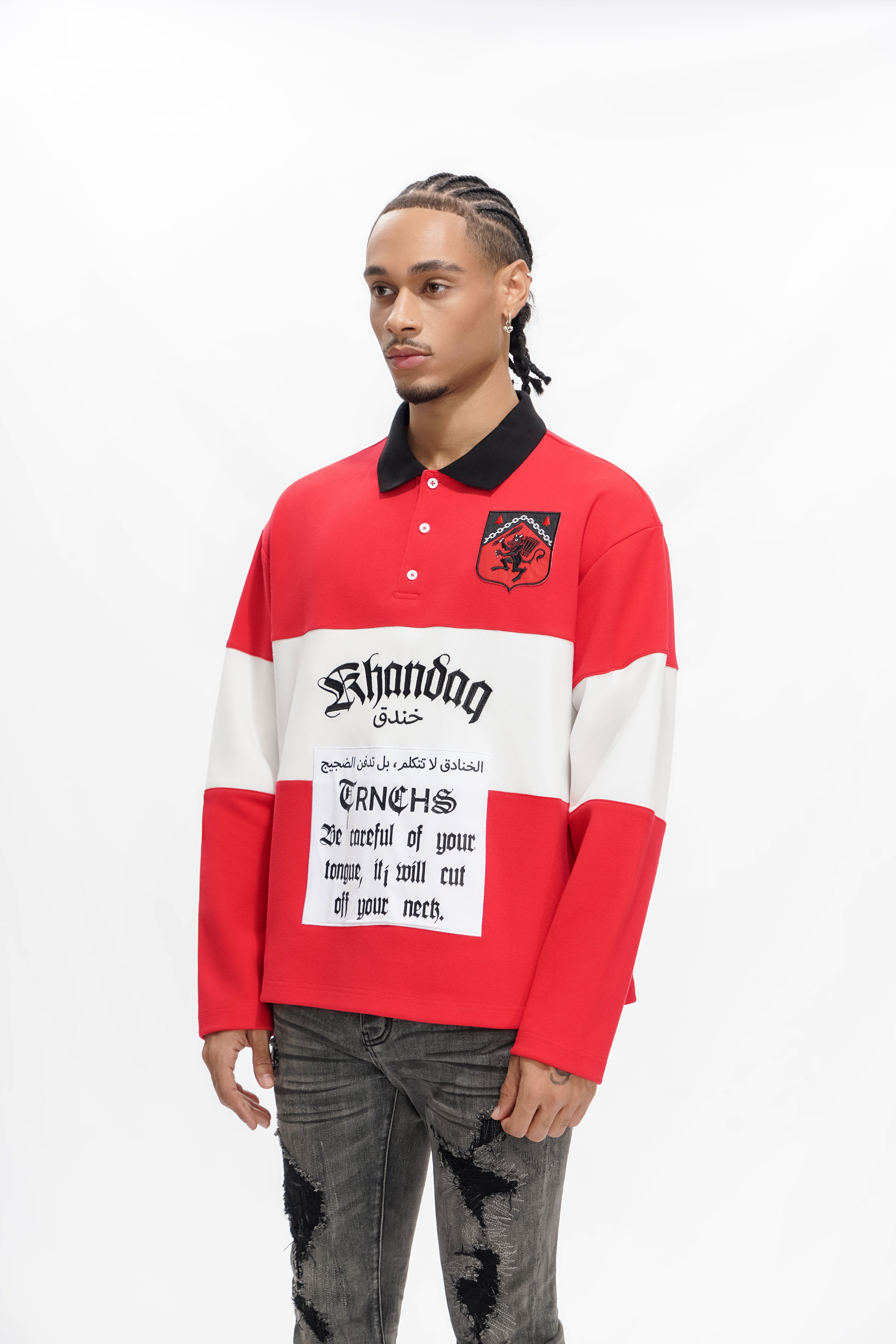 COMBAT POLO Red/White Tee