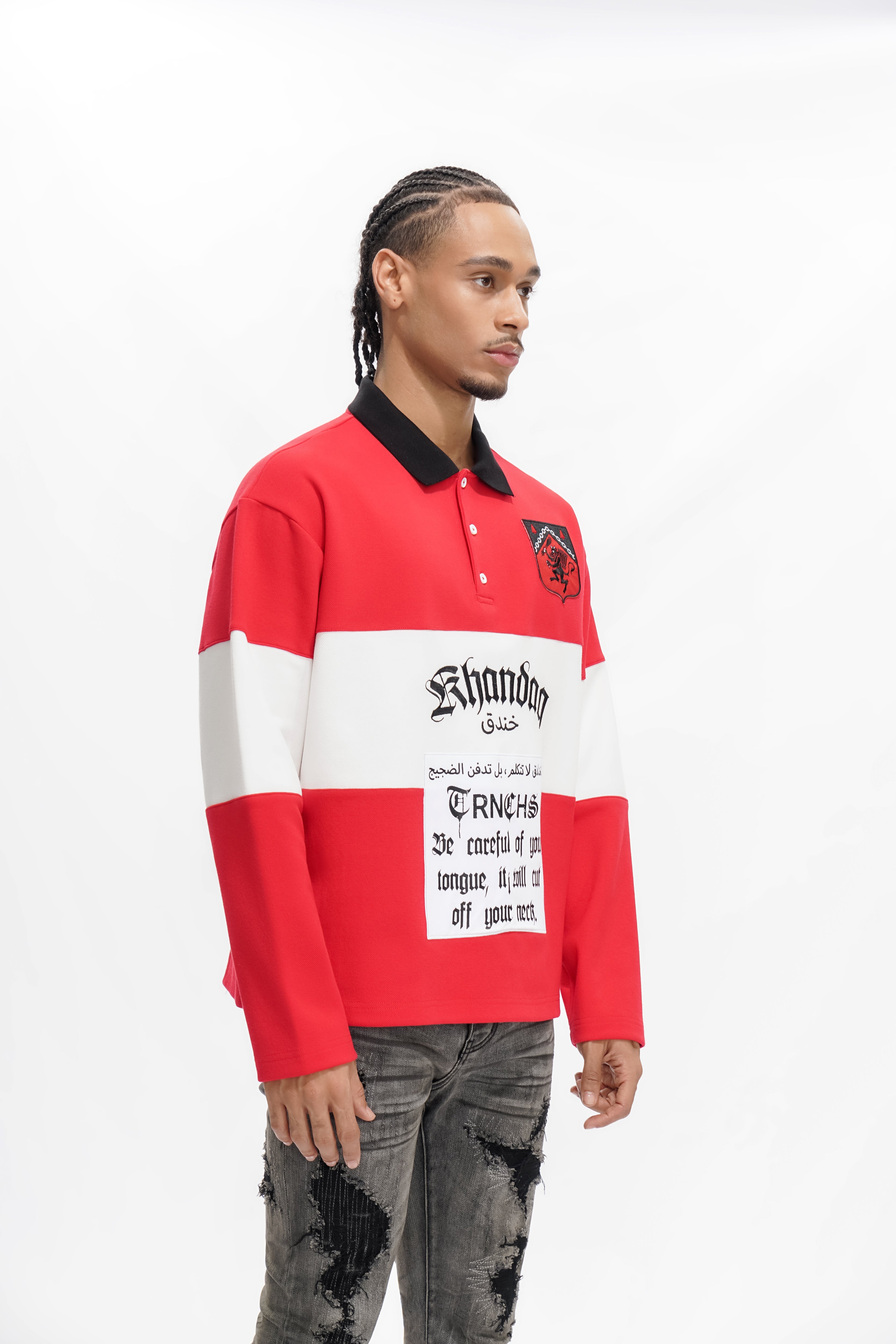 COMBAT POLO Red/White Tee