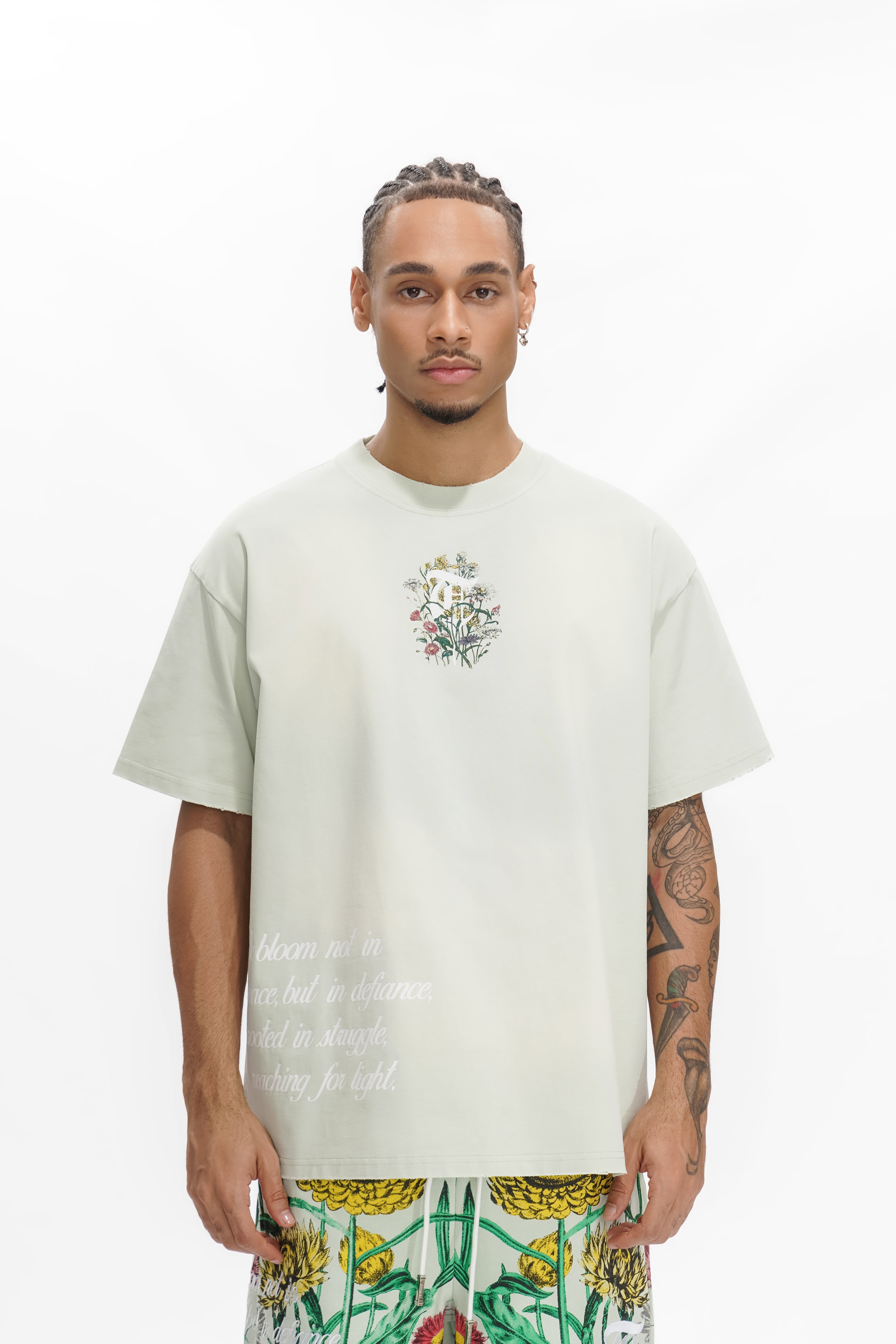 "GROWN IN WAR" Light Green Tee