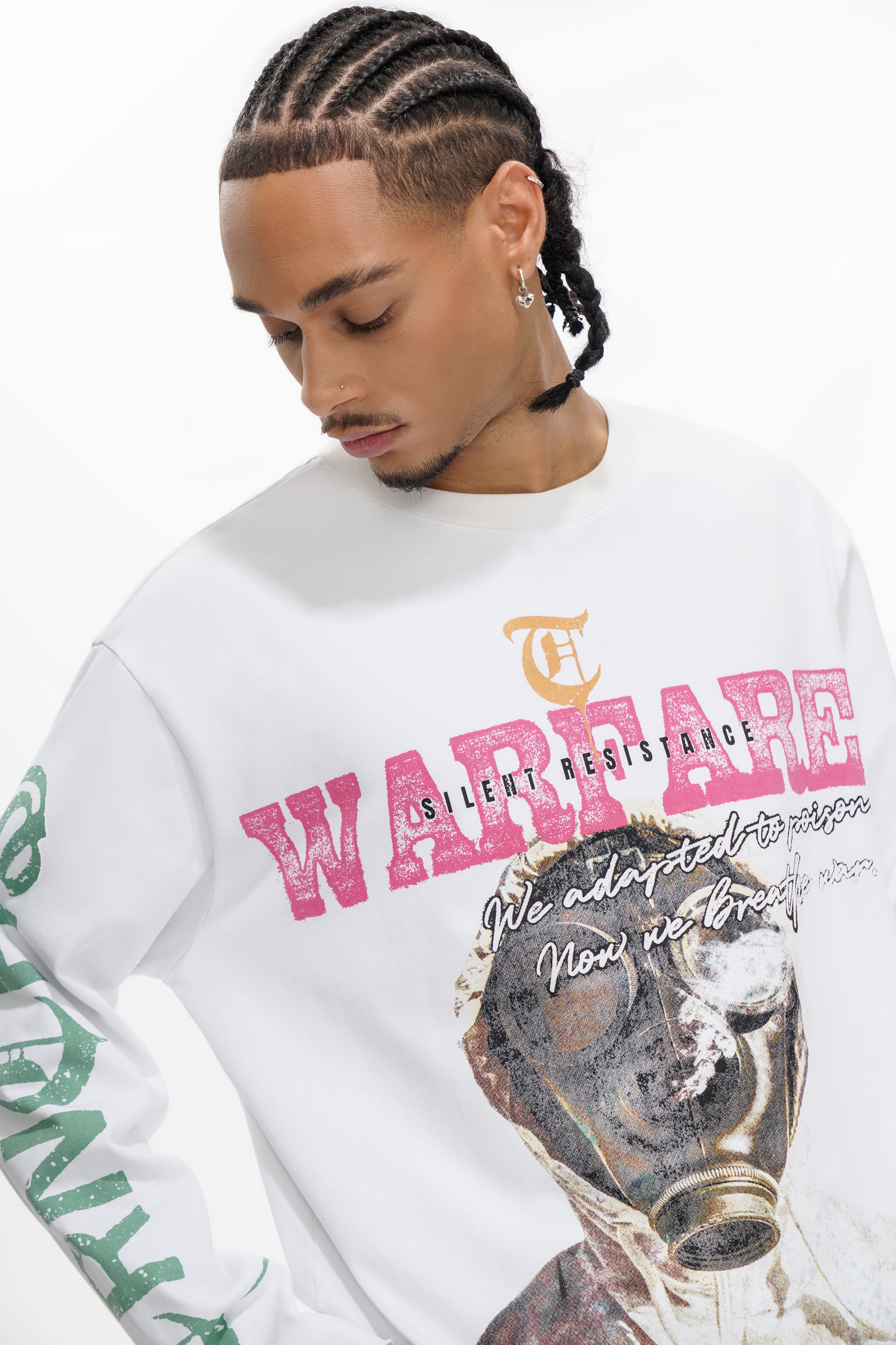 "WARFARE" White Long Sleeve