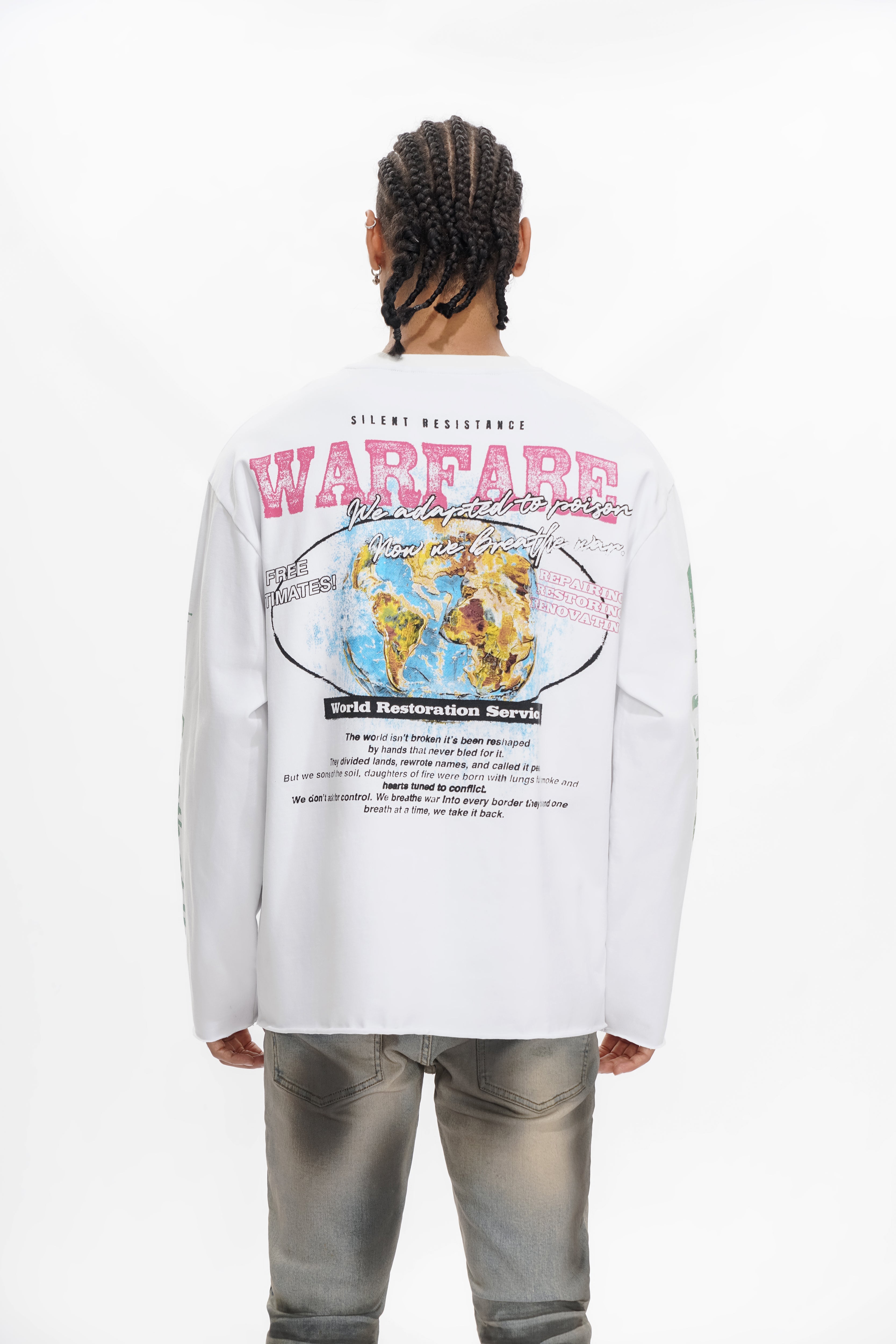 "WARFARE" White Long Sleeve