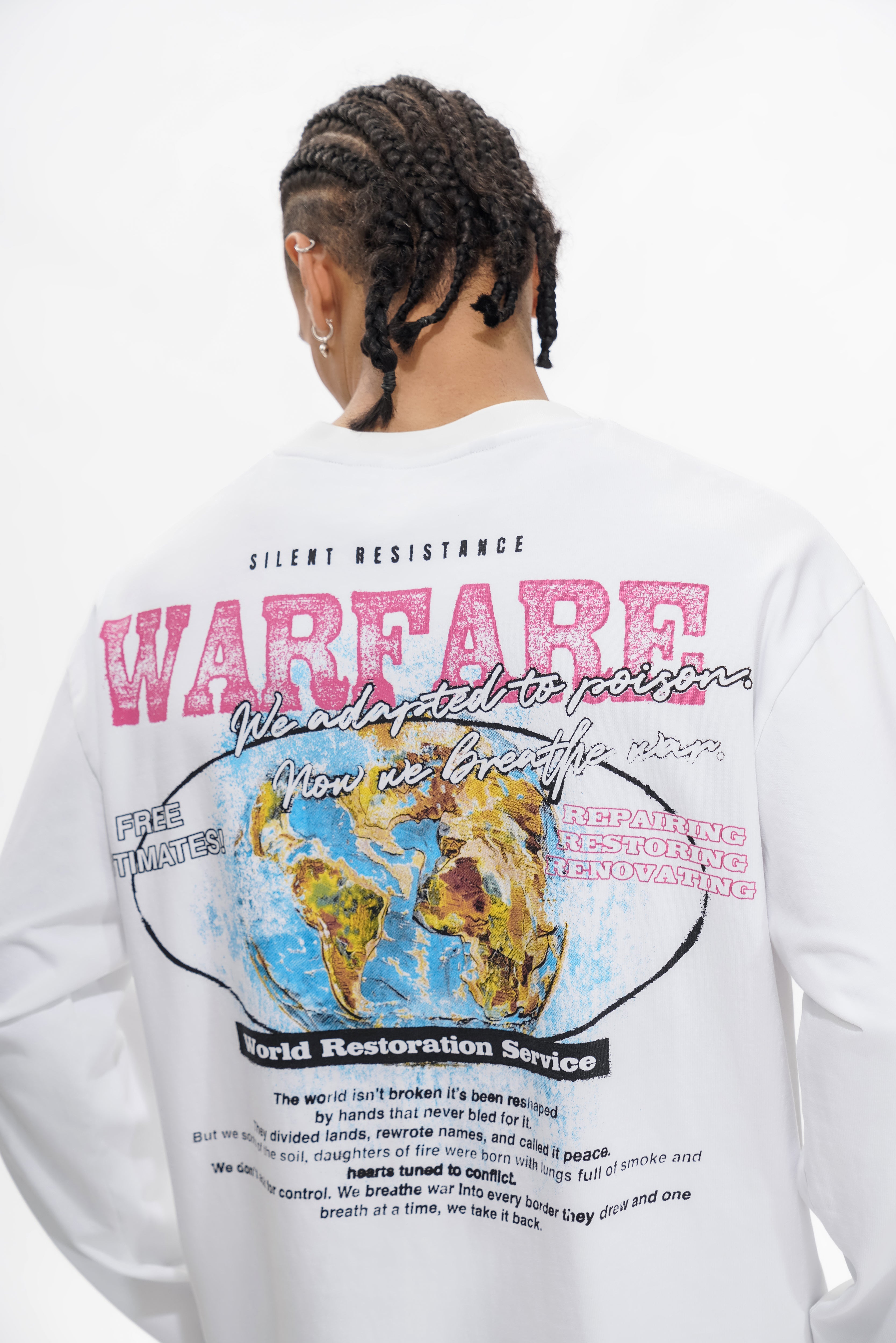 "WARFARE" White Long Sleeve