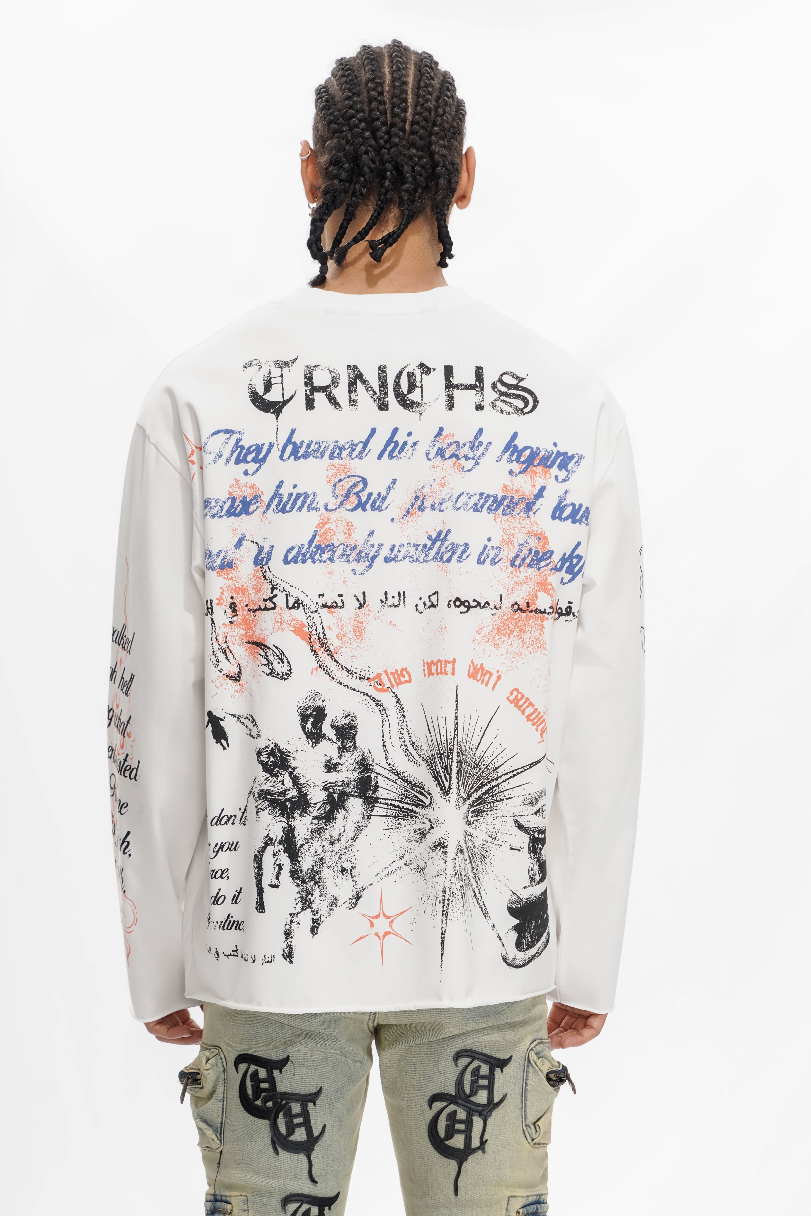 "FIELD NOTES" White Long Sleeve