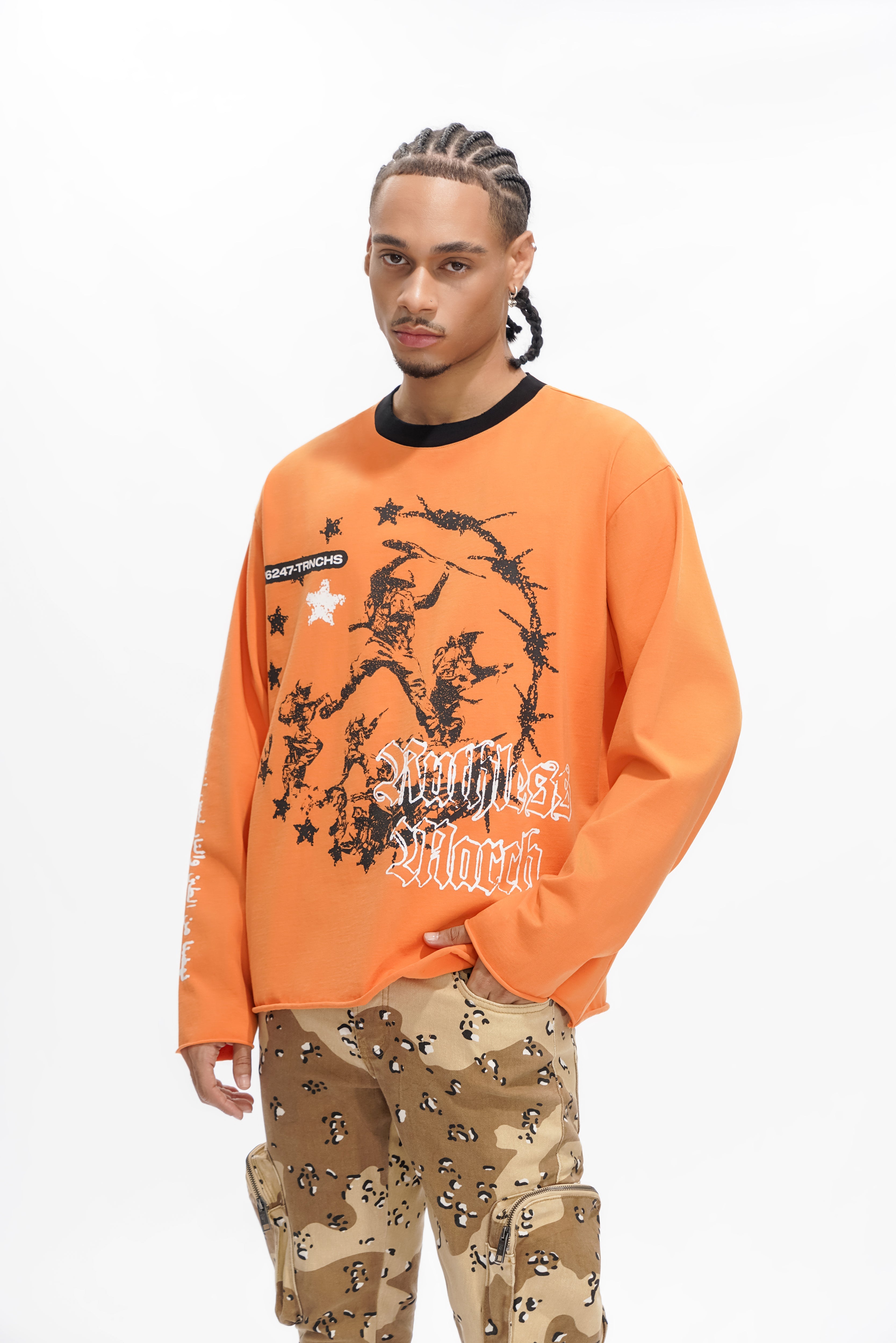 "KEY TO WAR" Orange Long Sleeve