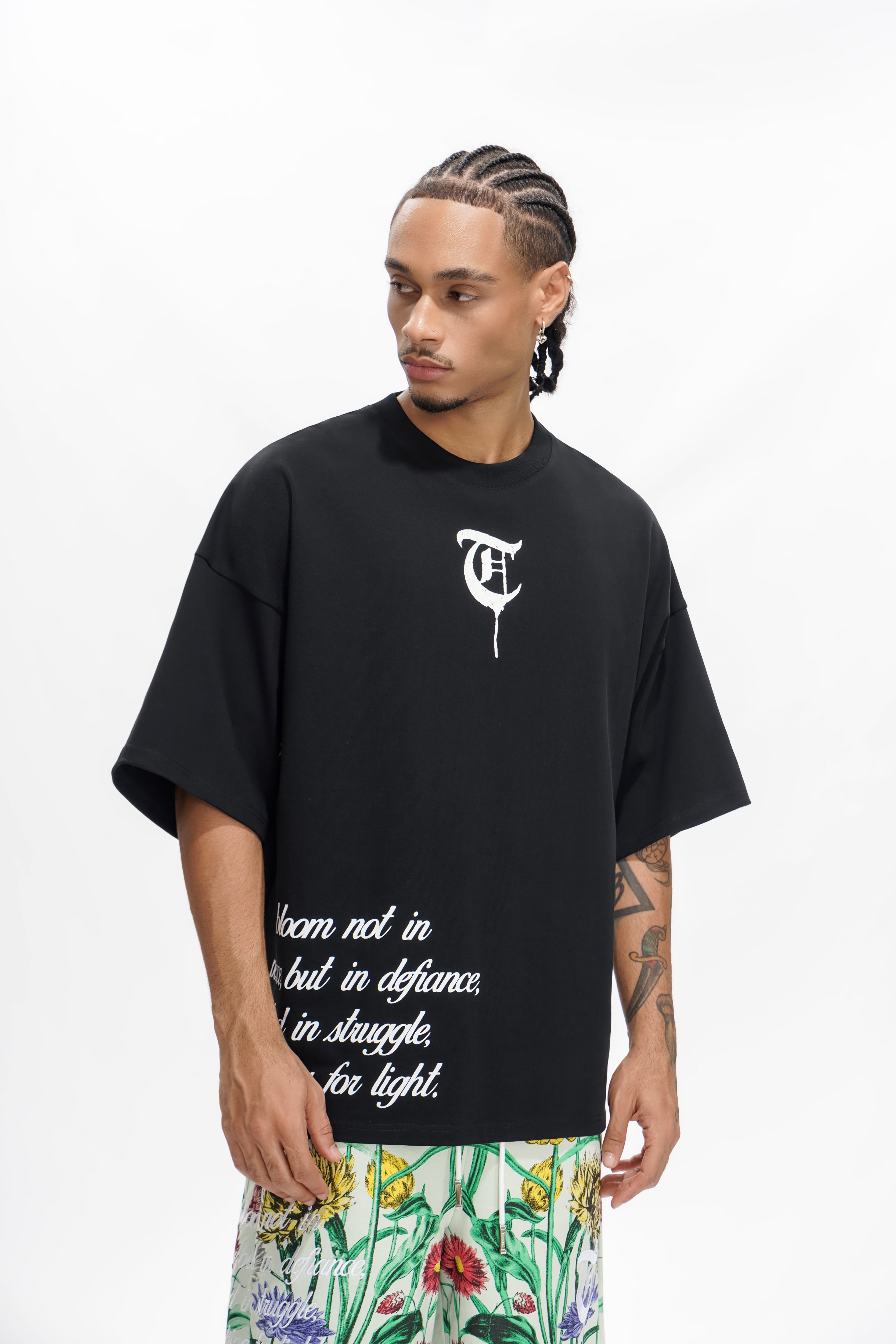 "GROWN IN WAR" Black Tee