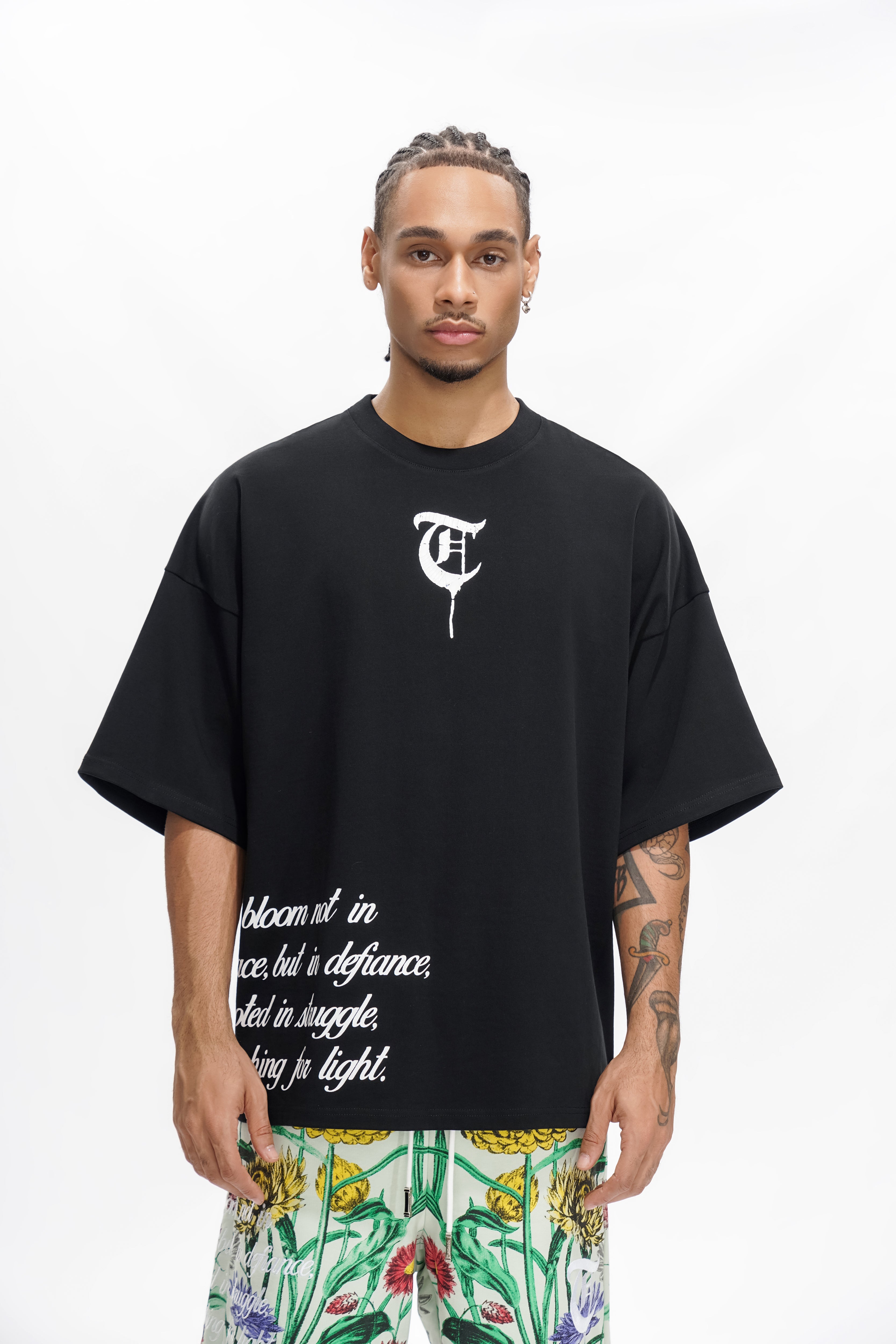 "GROWN IN WAR" Black Tee