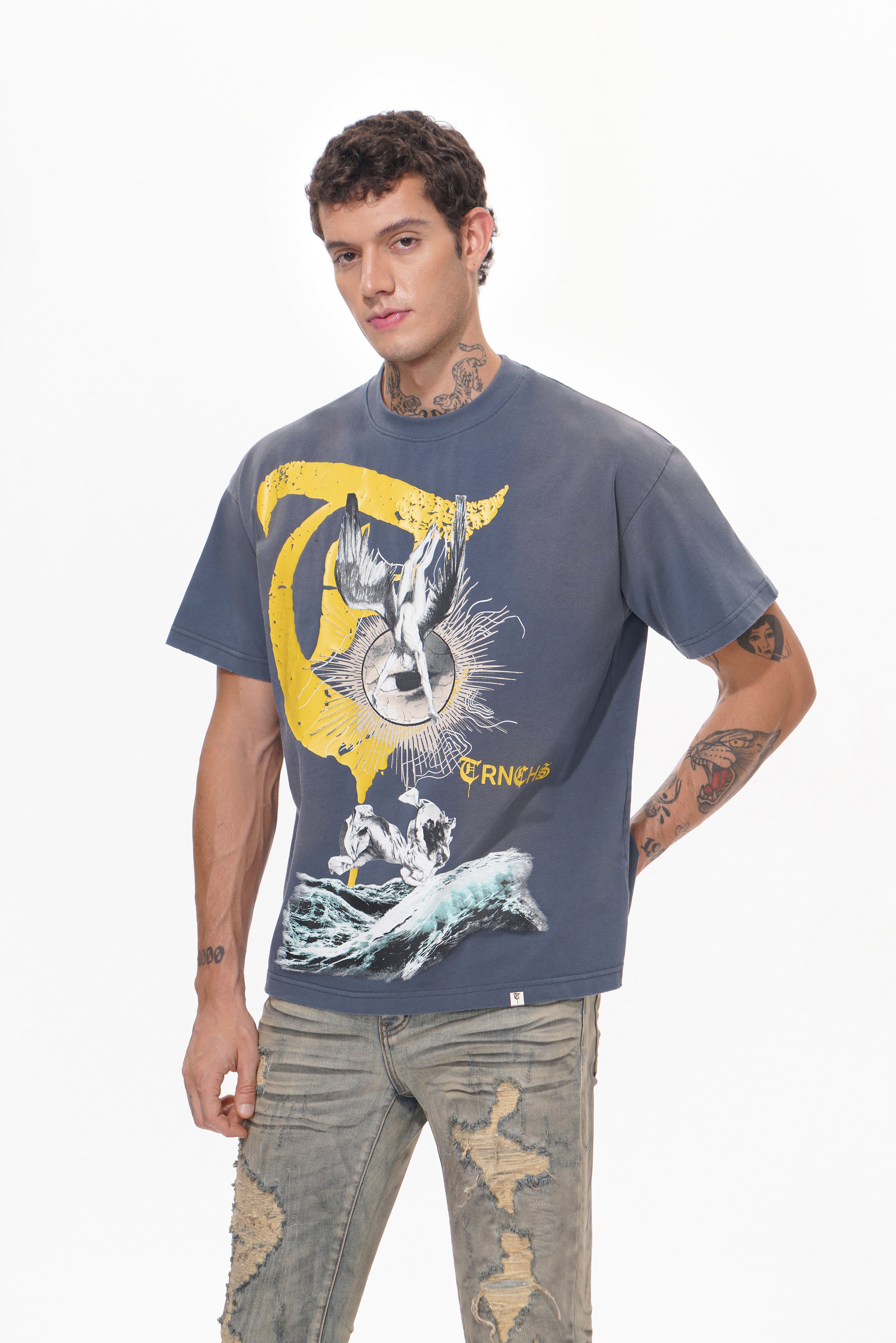 WEIGHT OF WINGS Navy Blue Tee