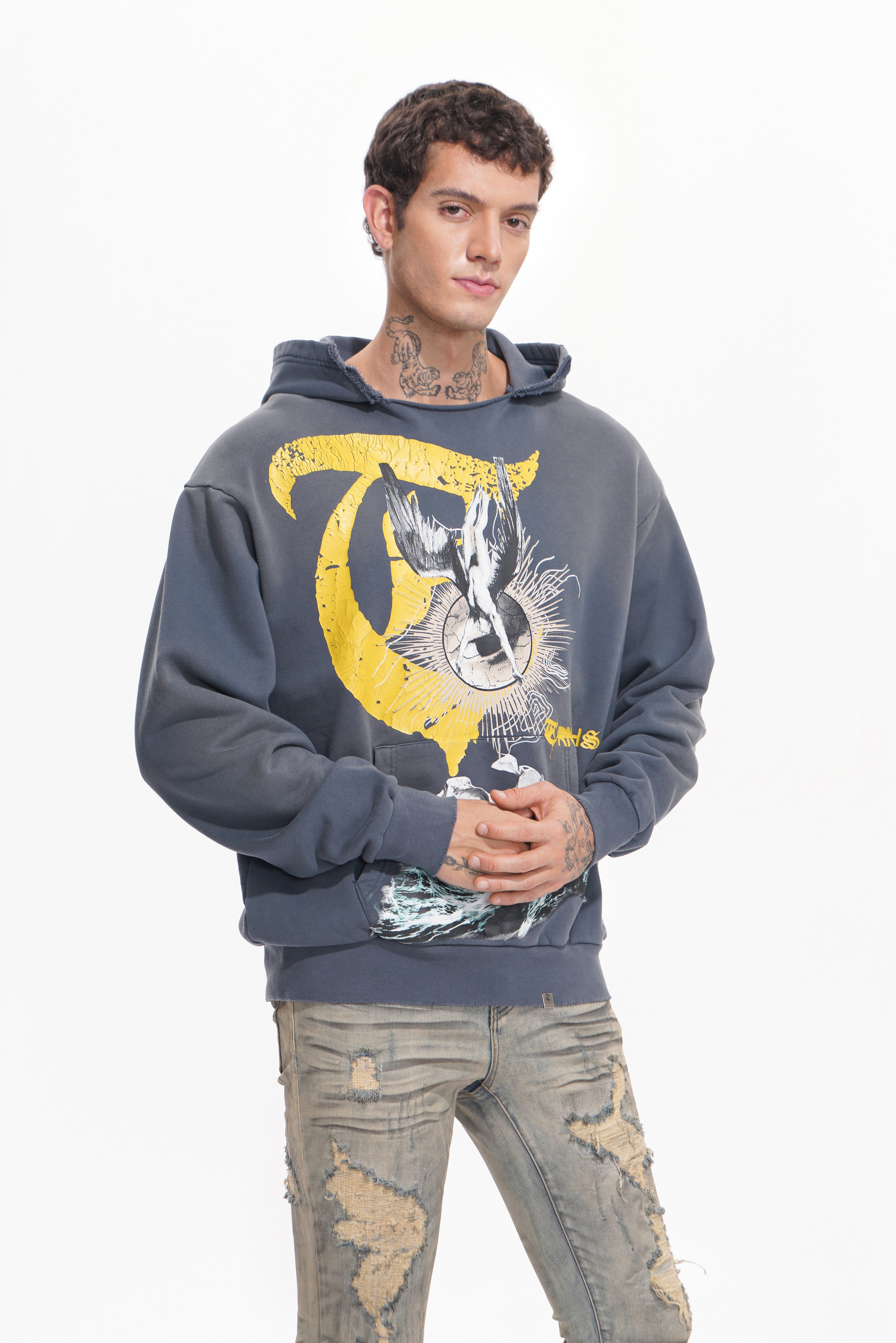 WEIGHT OF WINGS  Navy Blue Hoodie