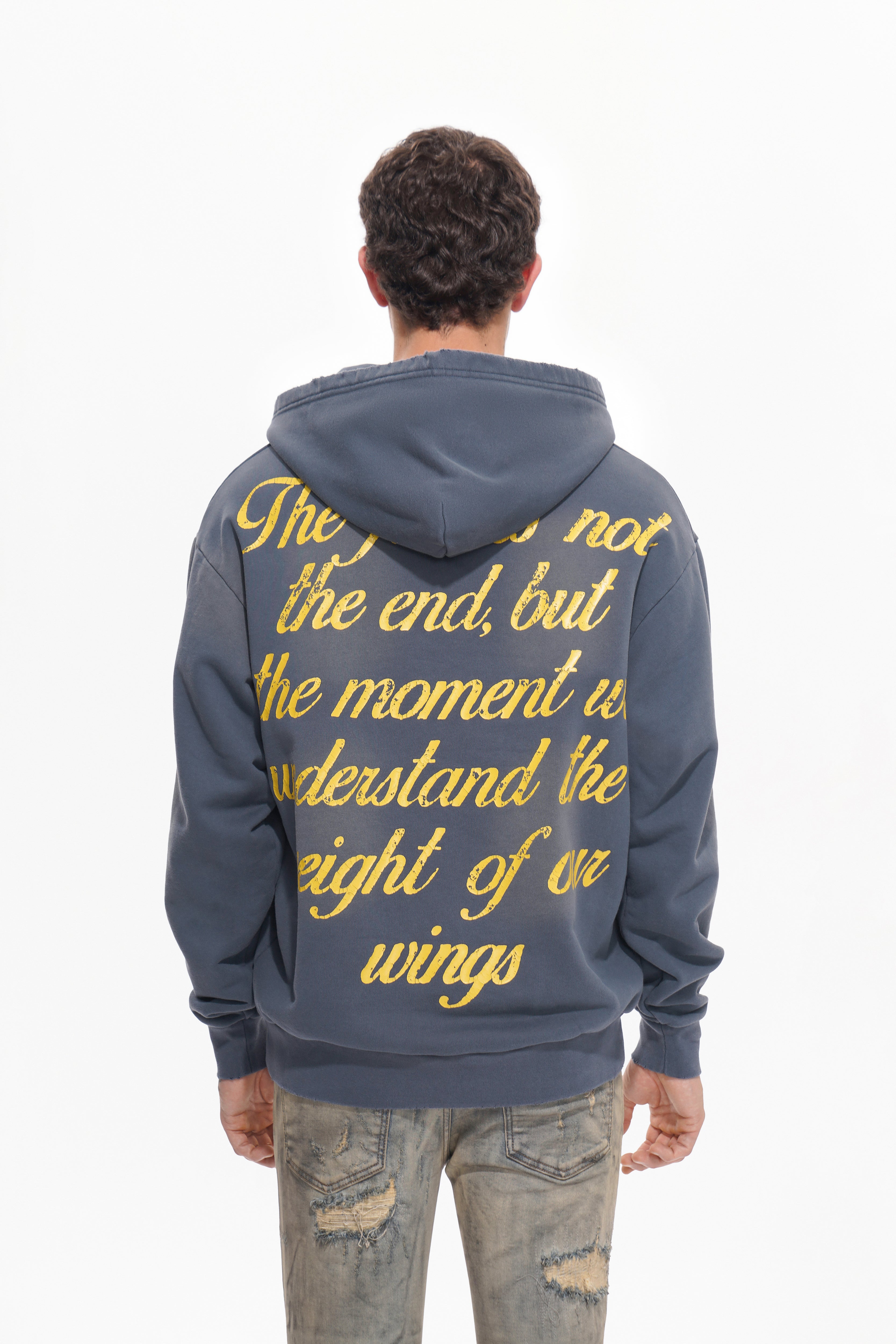 WEIGHT OF WINGS  Navy Blue Hoodie