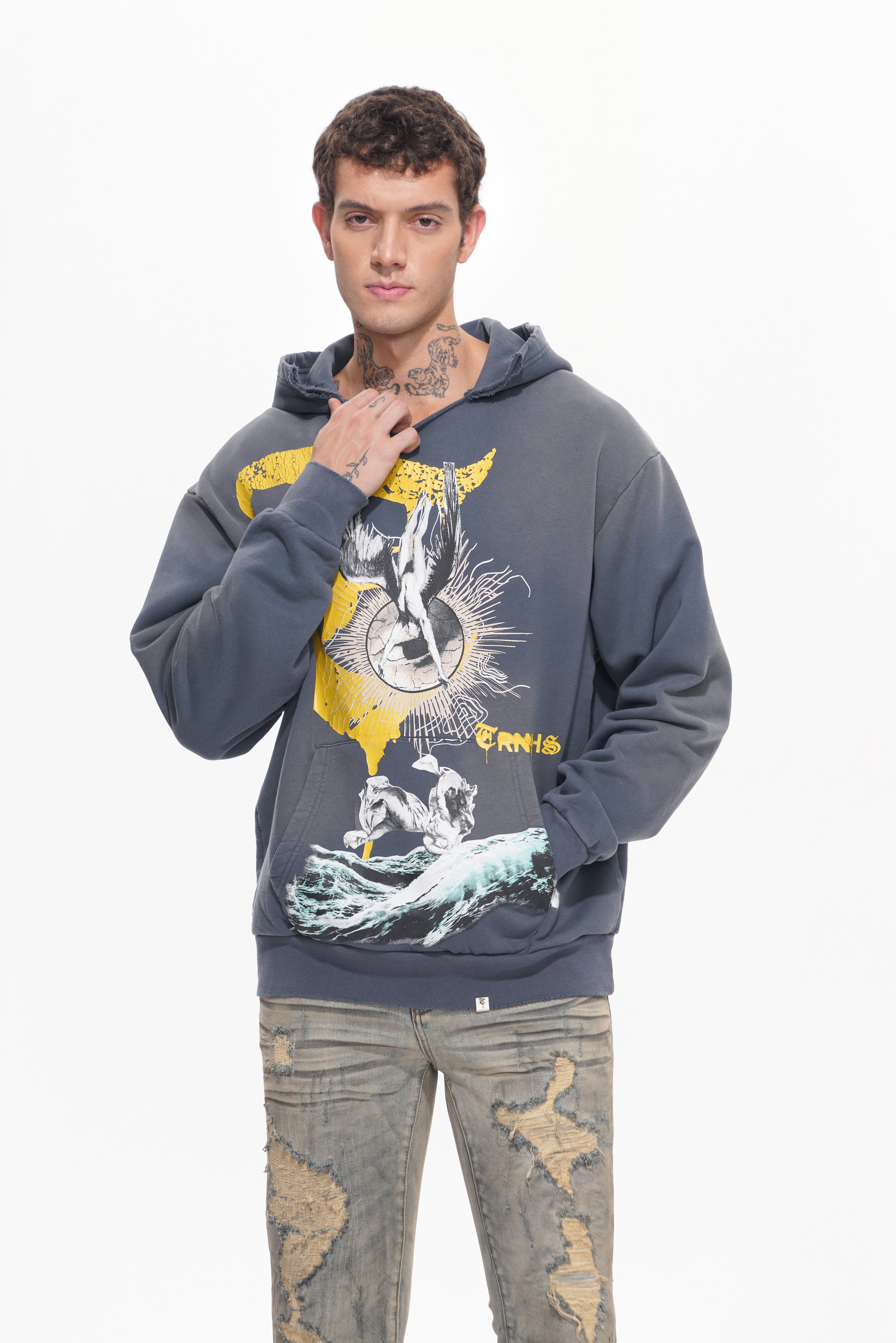 WEIGHT OF WINGS  Navy Blue Hoodie