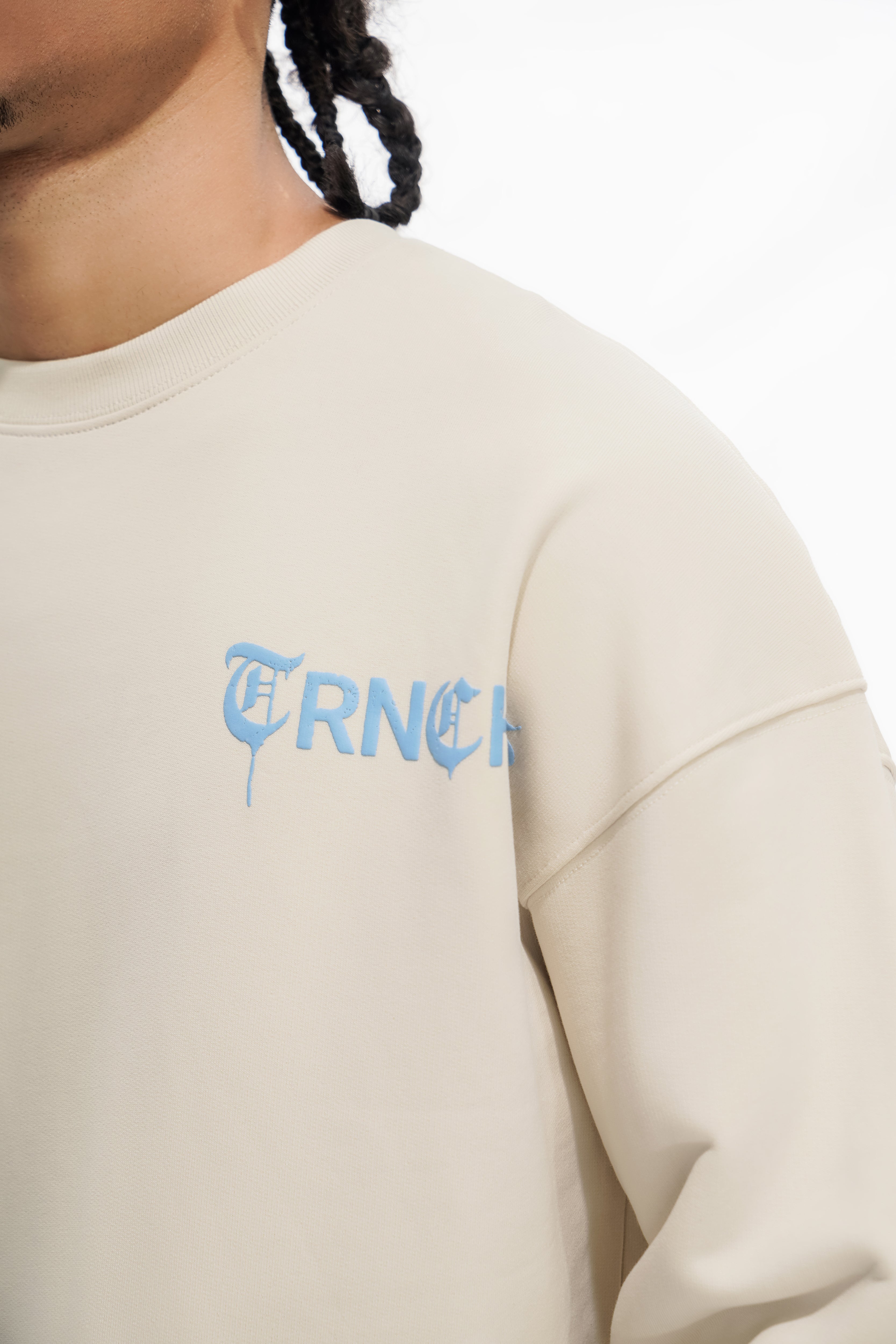 SIGHT OF THE SHORE Light Khaki Crewneck Sweater